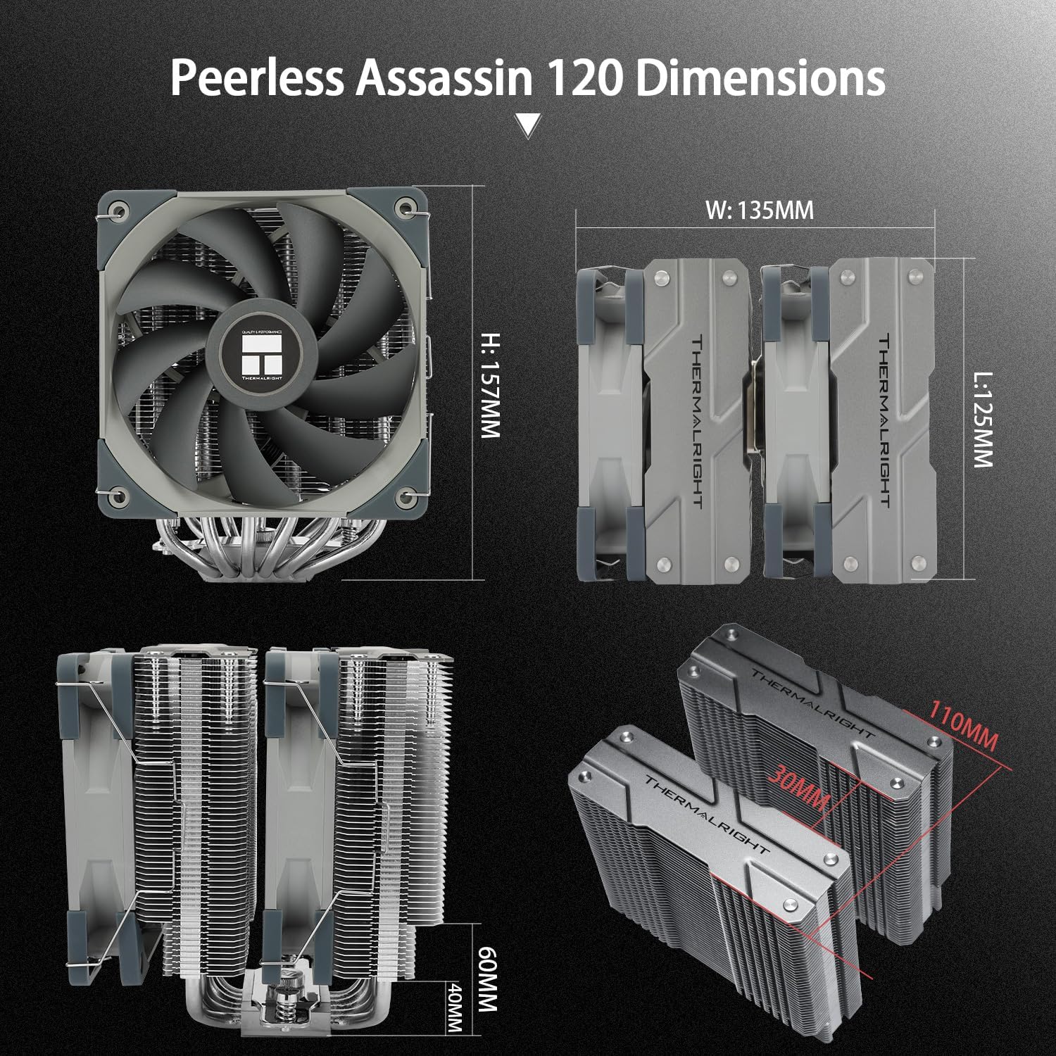 Thermalright Peerless Assassin 120 CPU Air Cooler, 6 Heat Pipes CPU COOLER, DOUBLE 120mm PWM fan, Heat Digger Lid, Aghp, for AMD AM4 AM5/INTEL 1700/1150/1200/2011/2066 PA120