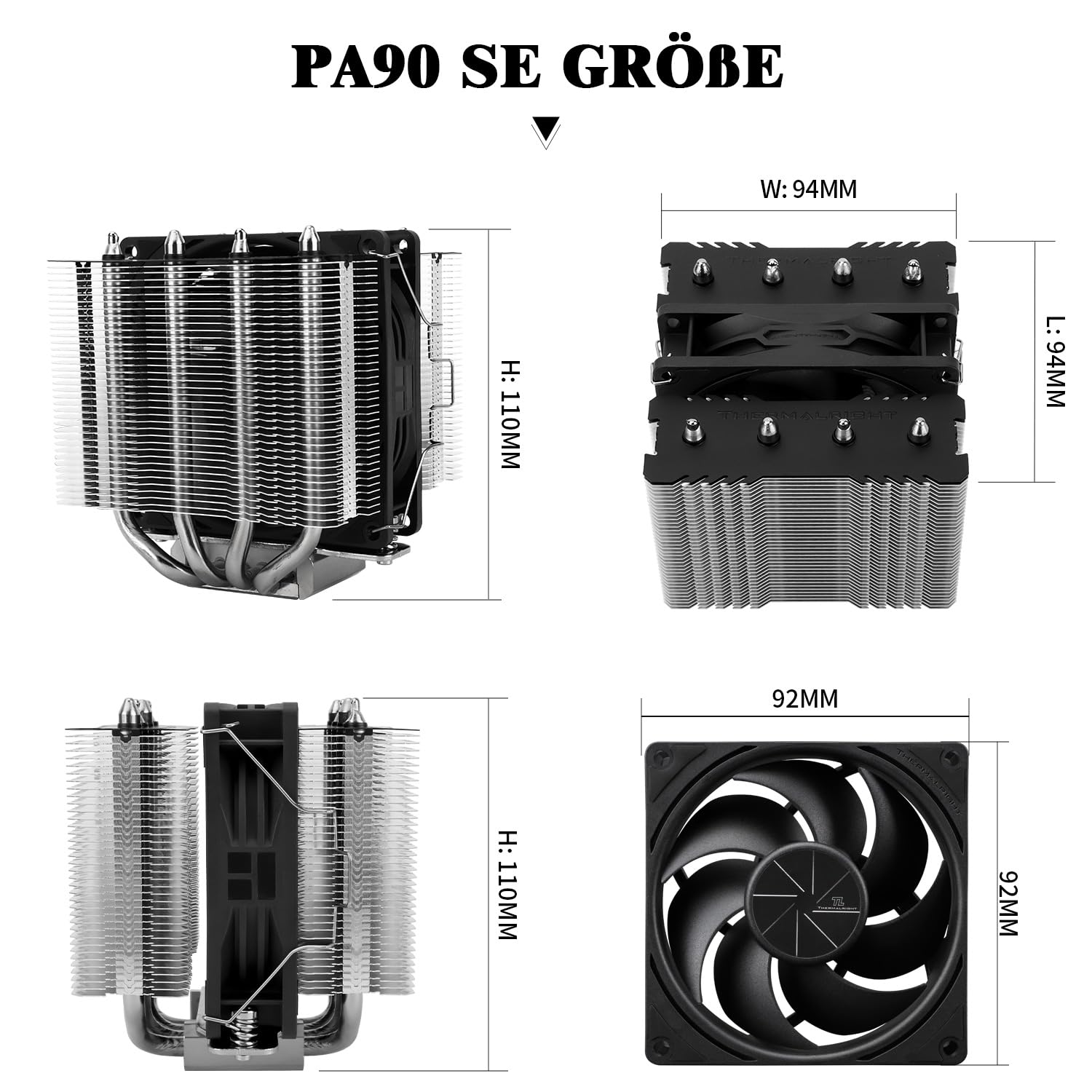 Thermalright Peerless Assassin 90 SE - Dual Tower CPU Crew, with Aluminum Heat Digger, 4 High -performance Heatpipes, Intel 1700/115x/1200/1851, AMD: AM4/AM5 for cooling