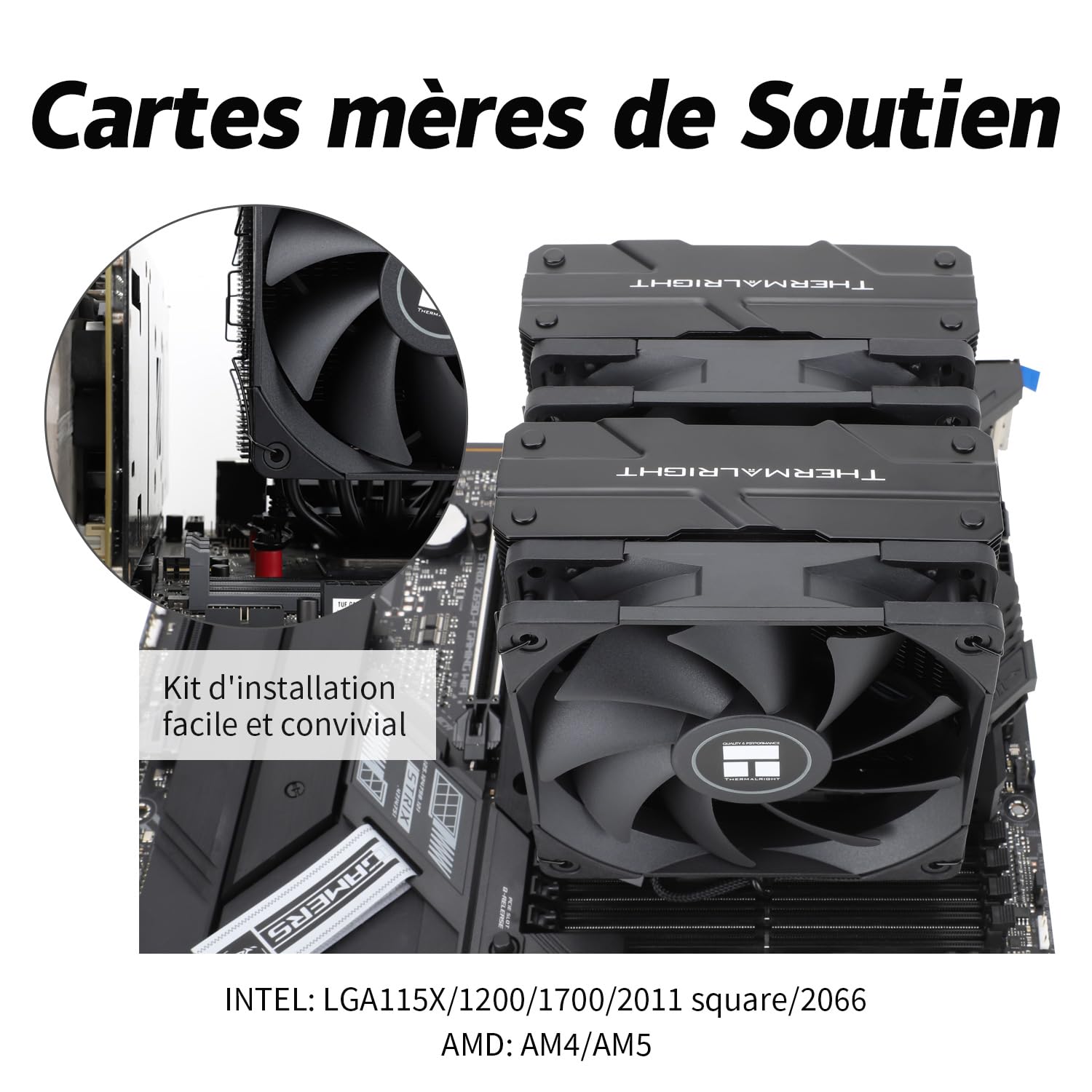 TR Peerless Assassin 120 Black Air Cooler CPU, 6 heat pipes, double 120 mm PWM TL-C12B fan, AGHP technology, for AMD AM4 AM5, Intel 1700/1150/1155/1200/2011 PA 120 Black