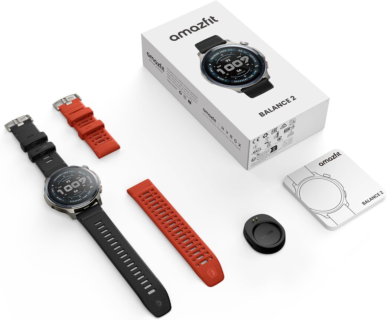 Amazfit Balance 2 Smartwatch 47mm, AMOLED 1.5", Offline Maps, Dual Band GPS, 21 Days Battery, Over 170 Sports Modes, HYROX and Golf, Strength Training, Cardio & Sleep for Android and iPhone