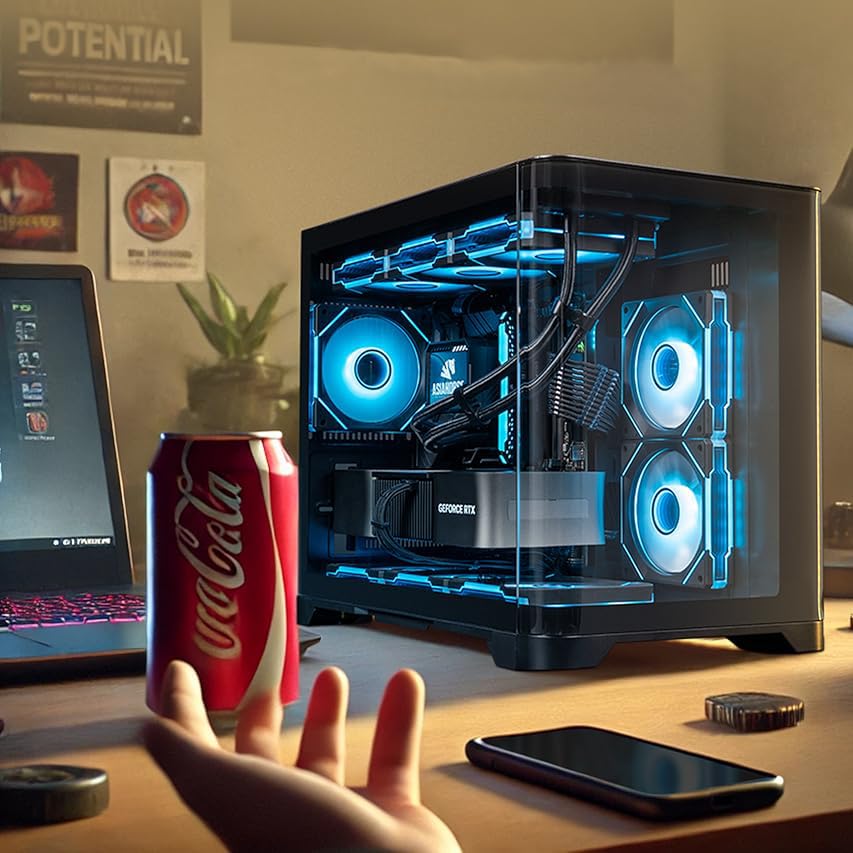 AsiaHorse AMICI-5GT RGB PC Fans, Infinity Mirror ARGB Fans HDB Bearing Fan Speeds Up to 1800 RPM with 24 LED Lights, Reverse Blade Fan Compatible Motherboard Aura SYNC (Not Wireless Connection) 120mmBlack-3packs Reverse Blade