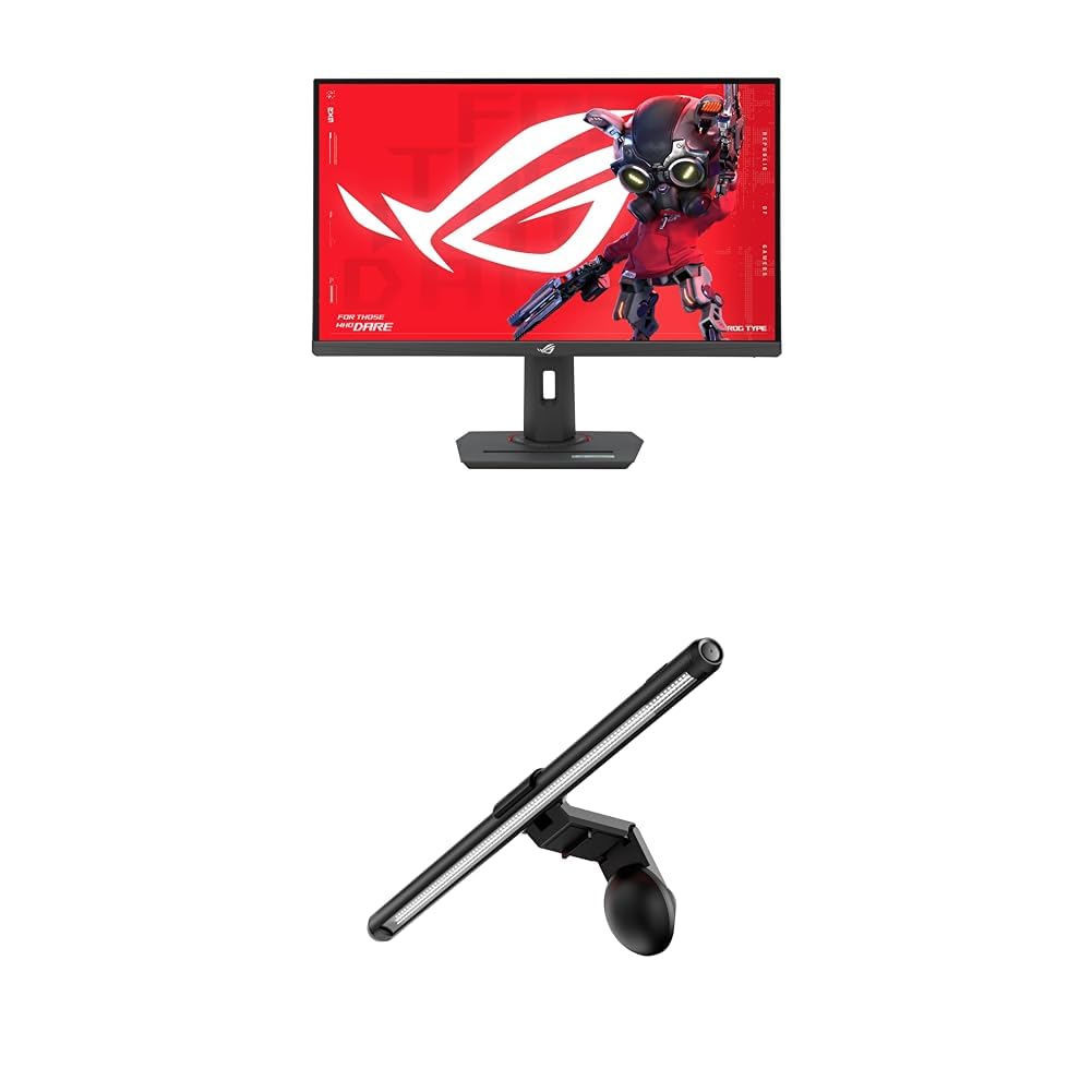 ASUS ROG Strix 27” 4K HDR400 USB-C Gaming Monitor(XG27UCS) ROG Aura Monitor Light Bar (ALB01) XG27UCS+Lightbar