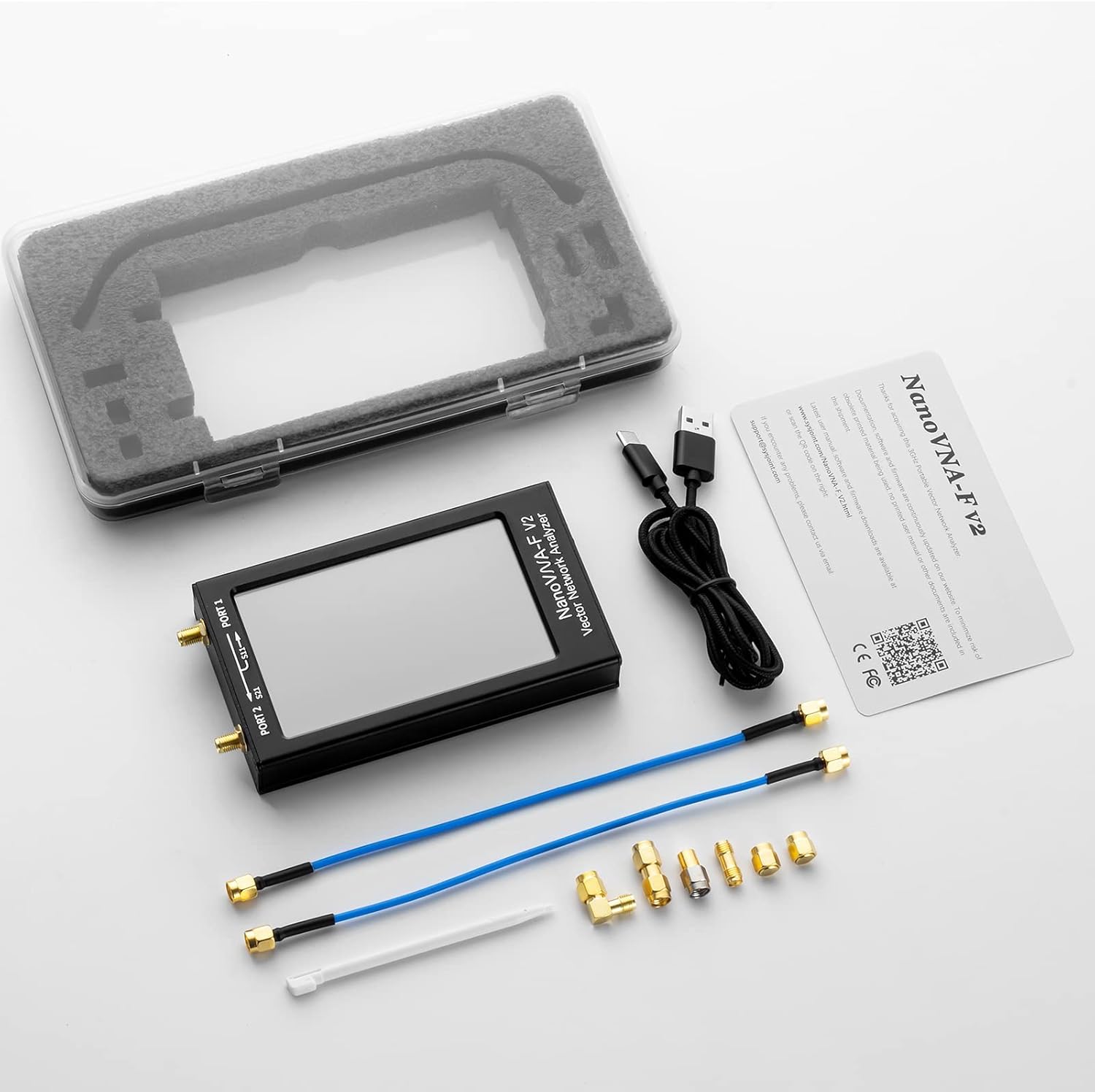 AURSINC NanoVNA-F V2 Latest Vector Network Analyzer 50KHz-3GHz HF VHF UHF VNA 4.3 Inch LCD Screen Antenna Analyzer - Parameter Measurement S, Phase, Delay, Smith Diagram