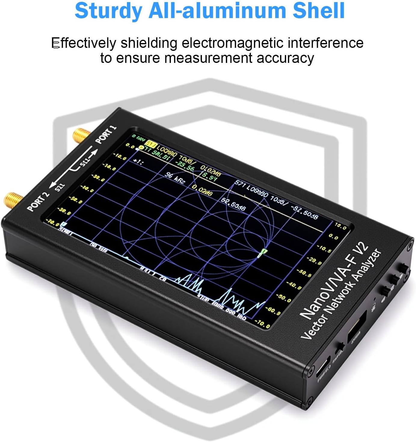 AURSINC NanoVNA-F V2 Latest Vector Network Analyzer 50KHz-3GHz HF VHF UHF VNA 4.3 Inch LCD Screen Antenna Analyzer - Parameter Measurement S, Phase, Delay, Smith Diagram
