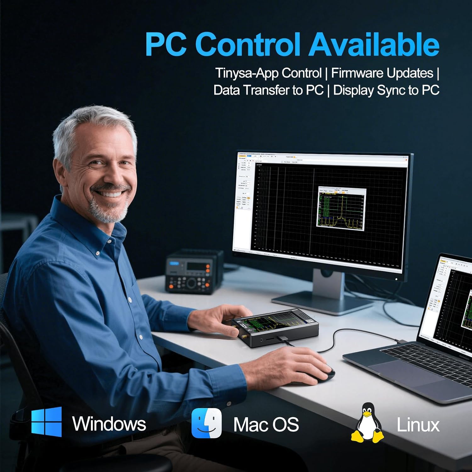 AURSINC Tinysa Ultra+ ZS407 Spectrum Analyzer, 2025 Upgraded HW V0.5.4 100 kHz-7.3 GHz 4.0 inch, 2 in 1 Signal Generator 100 kHz to 900 MHz MF/HF/VHF UHF, with 32GB Card