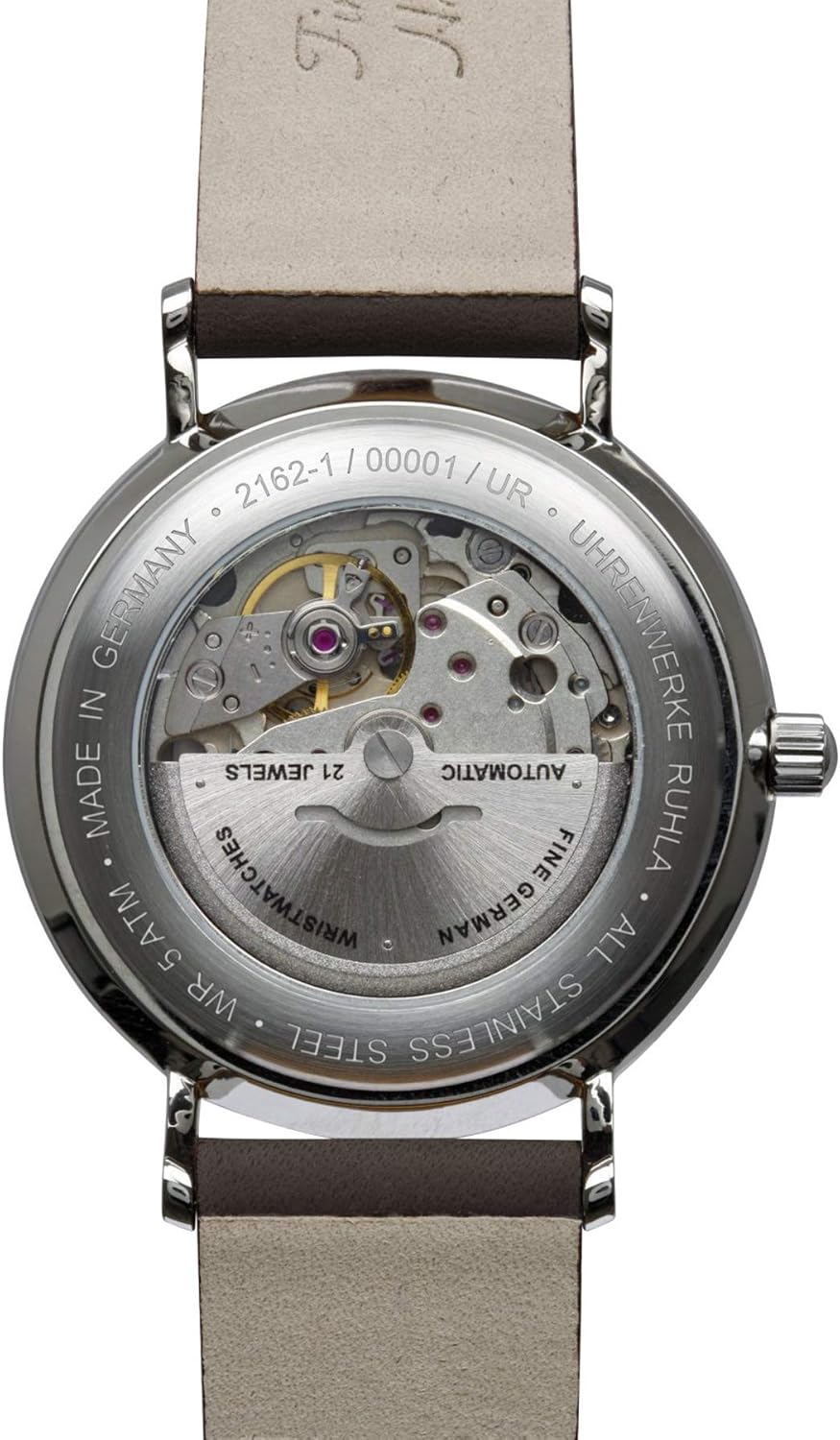 Bauhaus Reloj 2162-1 Automático Auto Analog Atelogic Watch with Vitello leather strap 2162-1