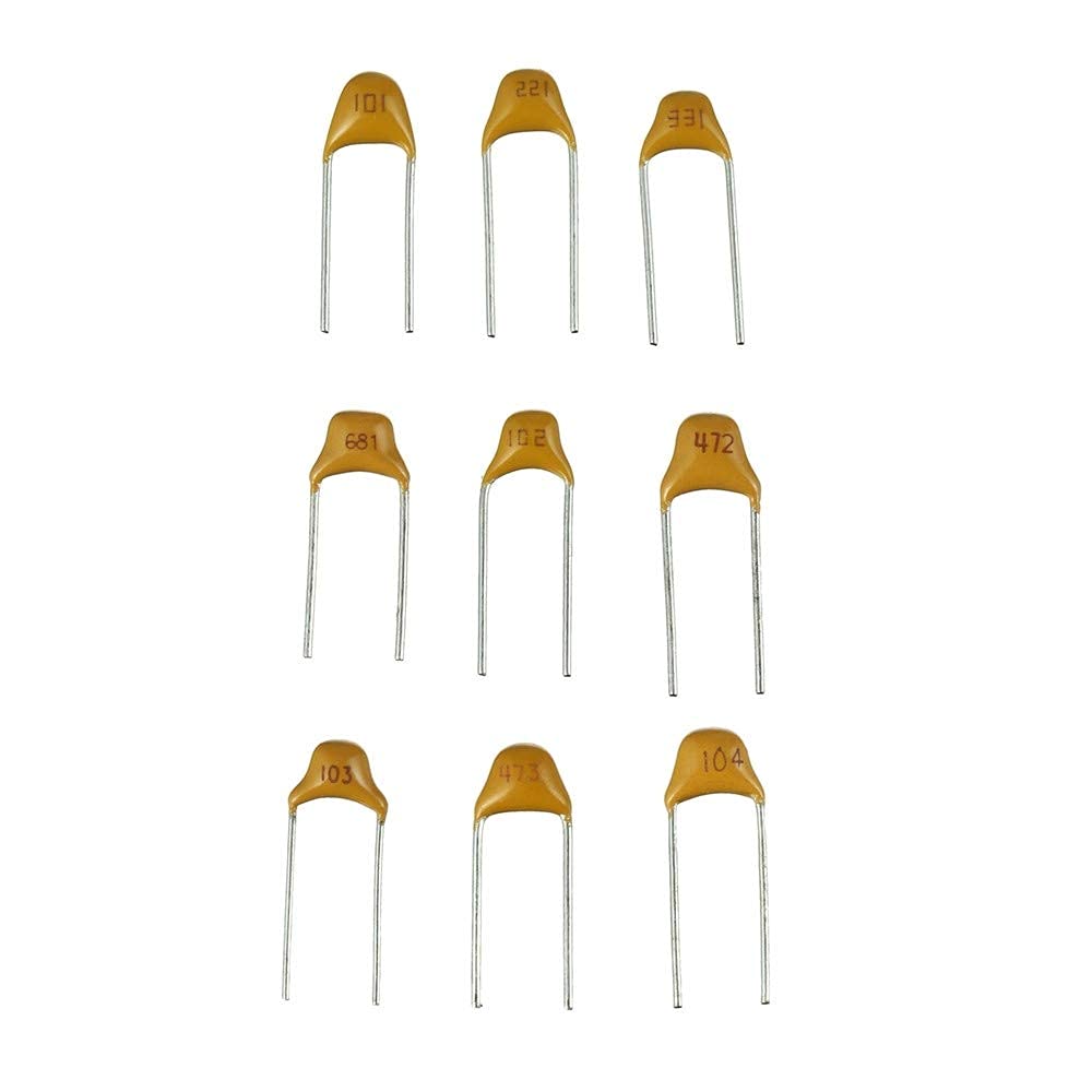 BOJACK 600pcs Assorted Electrical Ceramic Capacitor Kit 15 Types 10pf to 100nF Case Included