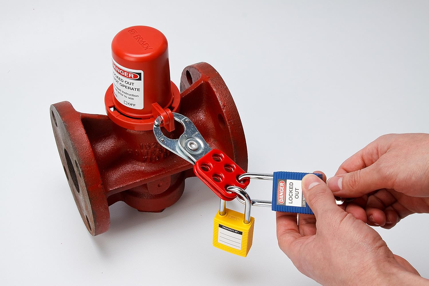 Brady - 65375 Steel Lockout Hasp with Vinyl-Coated Handle, 1" Inside Jaw Diameter (Pack of 12) 1" Inside Jaw Diameter 12