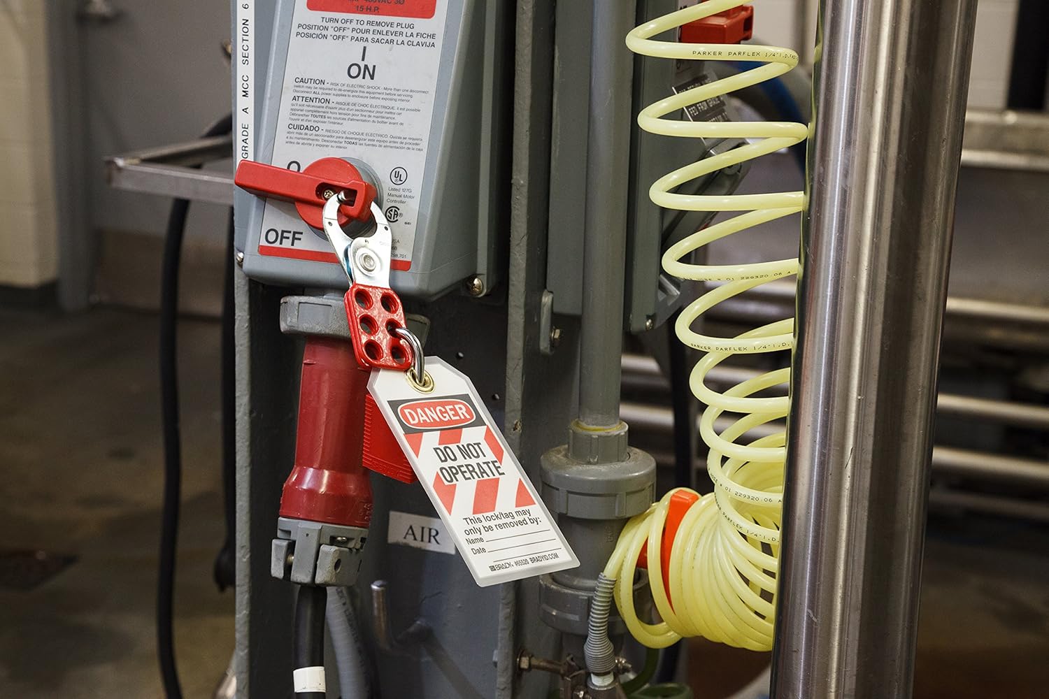 Brady - 65375 Steel Lockout Hasp with Vinyl-Coated Handle, 1" Inside Jaw Diameter (Pack of 12) 1" Inside Jaw Diameter 12