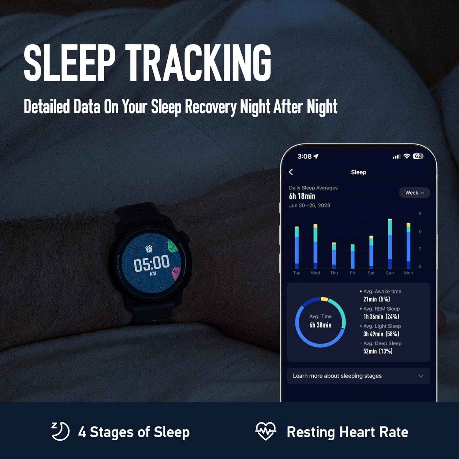 COROS PACE 3 Sports watch GPS-Running Watch light and comfortable, 17-day battery life, precise GPS, heart rate monitor, navigation, sleep monitoring, training plan, running Nylon ink Nylon ink