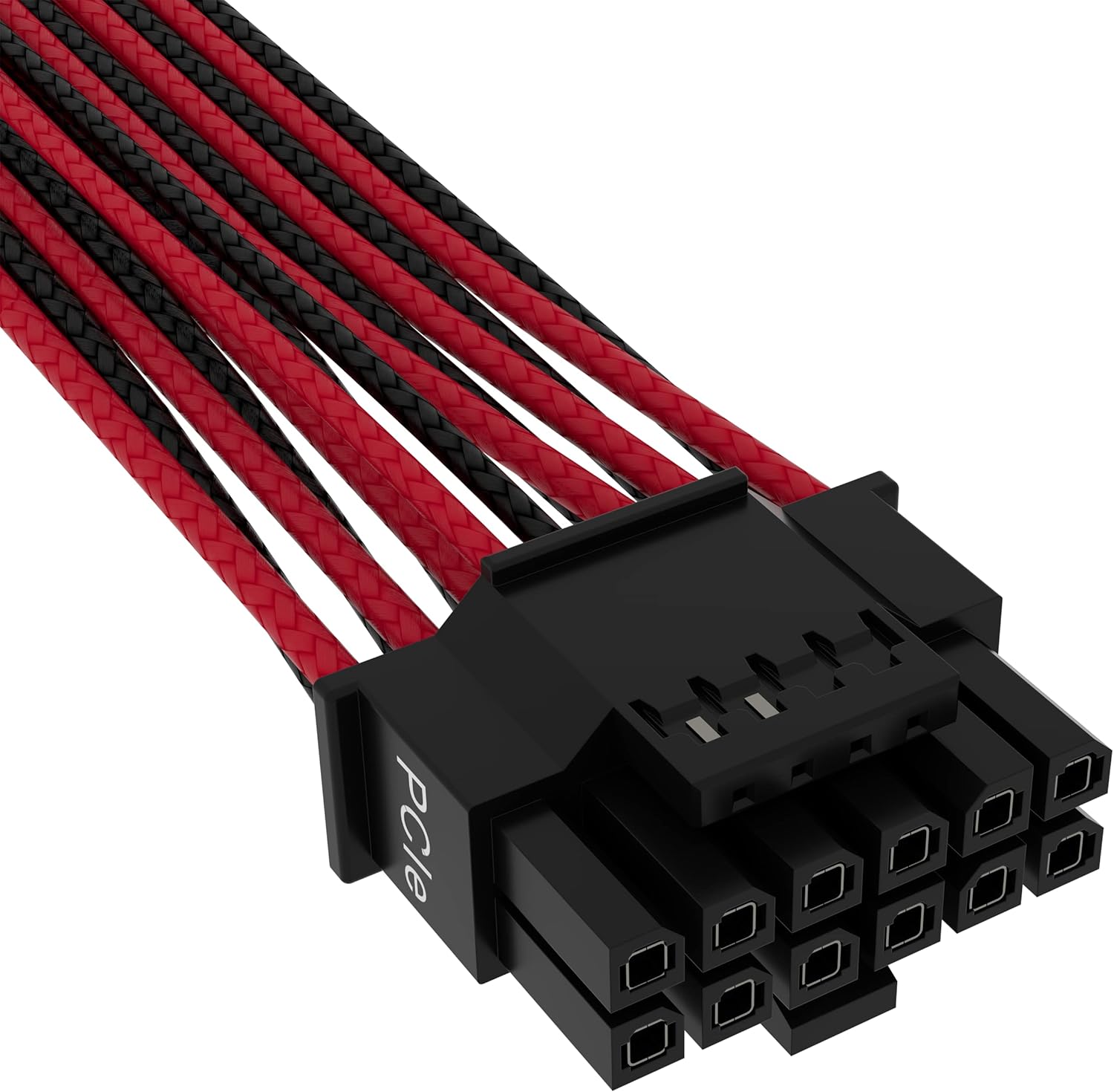 Corsair Premium PCIe 5.0 / Gen 5 12VHPWR 600W Power Supply Cable - Compatible with Type-4 Power Supplies via Dual 8-Pin PCIe - Braided Paracord Sleeve - Black/Red