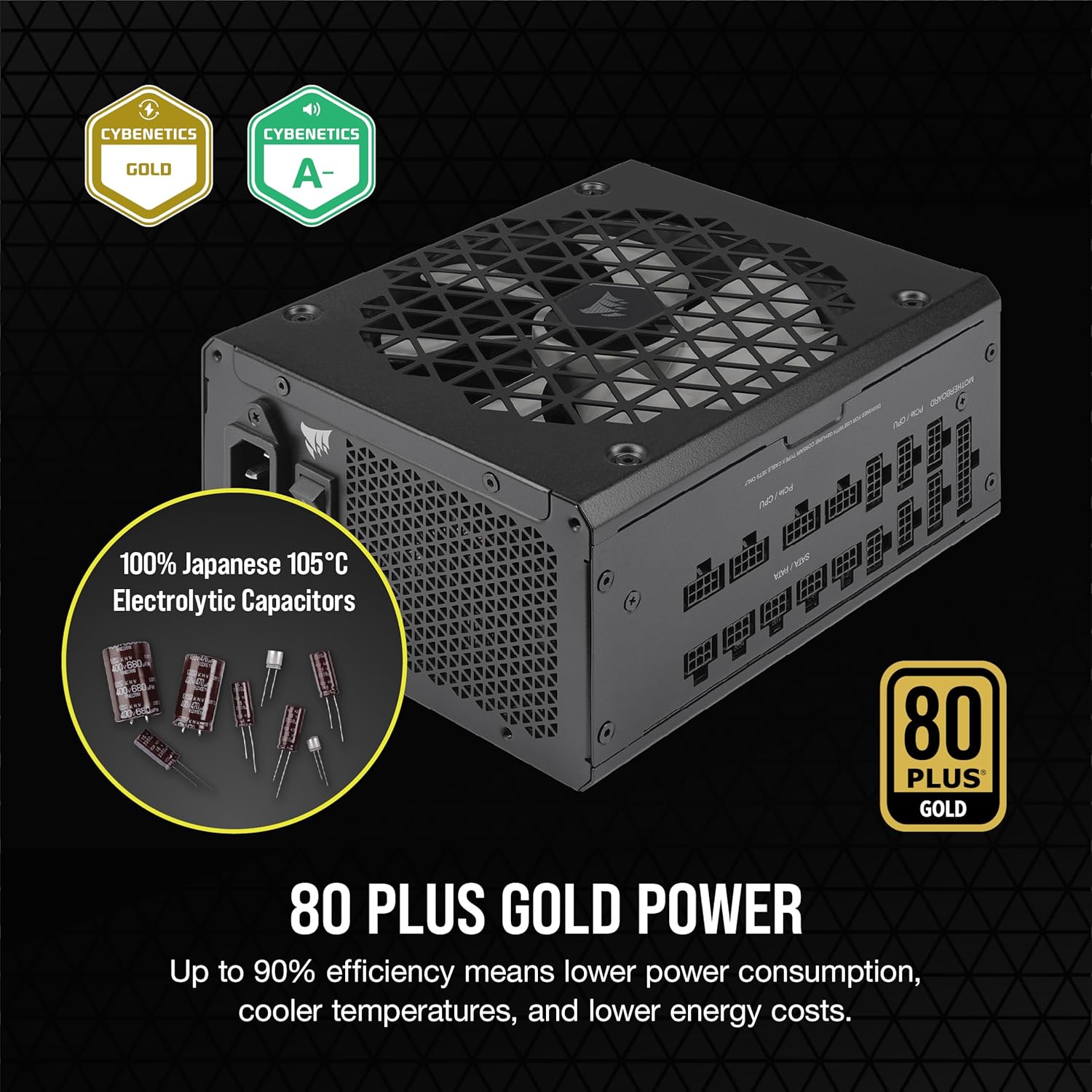 Corsair RM1200x power supply unit 1200 W 24-pin ATX ATX Black (Corsair 1200W GOLD RM1200X SHIFT) RMx SHIFT Series 1200 Watts