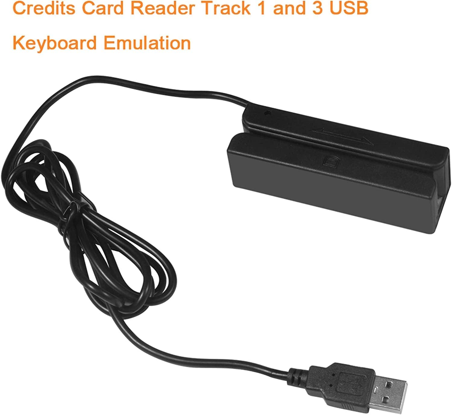 Ecoodisk USB Mini Credit Card MSR90 3 Three Track Hi-Co Magnetic Stripe Credit Card Swipe Speed Reader Swipe for Cashier Registration MSR, Black