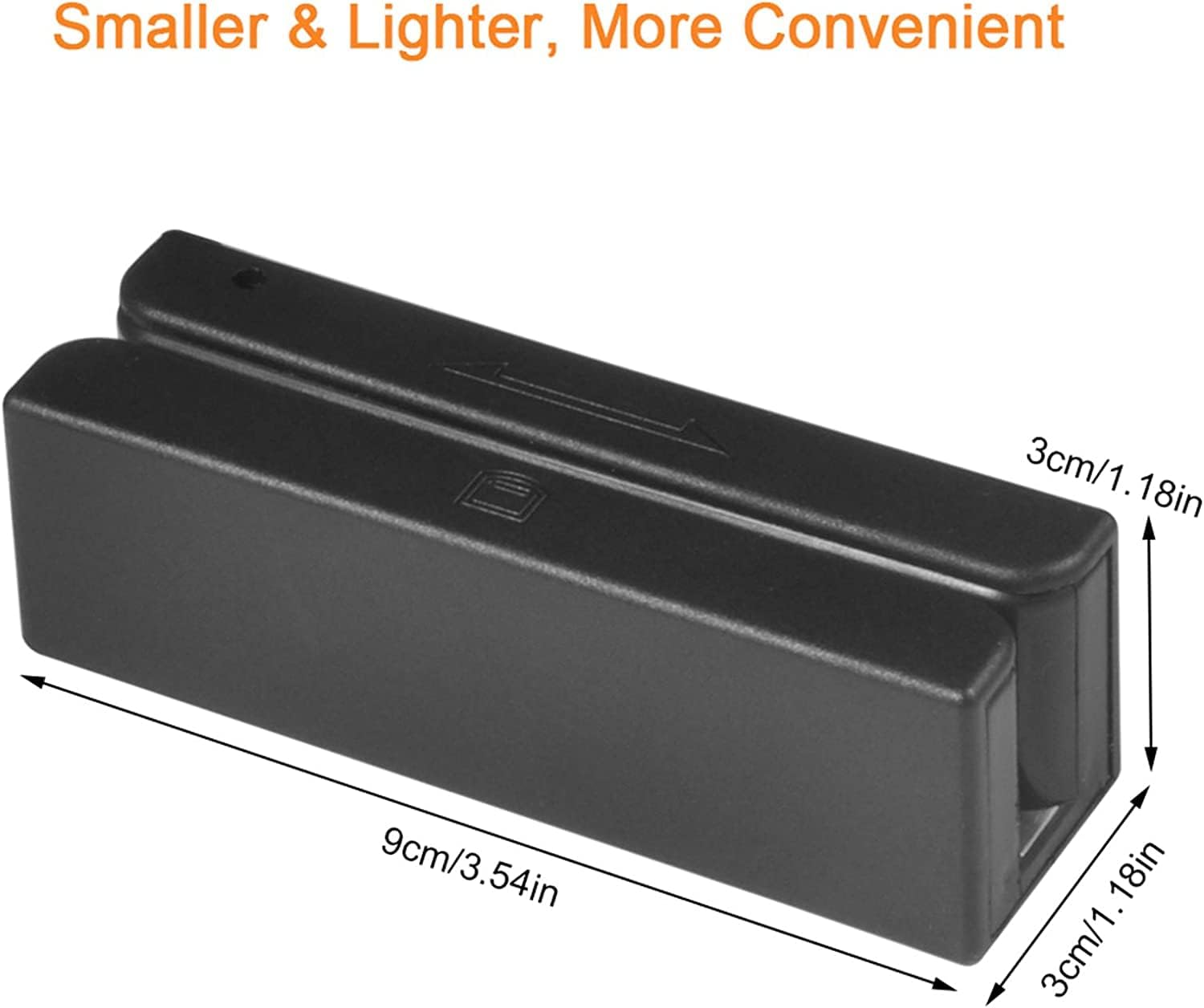 Ecoodisk USB Mini Credit Card MSR90 3 Three Track Hi-Co Magnetic Stripe Credit Card Swipe Speed Reader Swipe for Cashier Registration MSR, Black