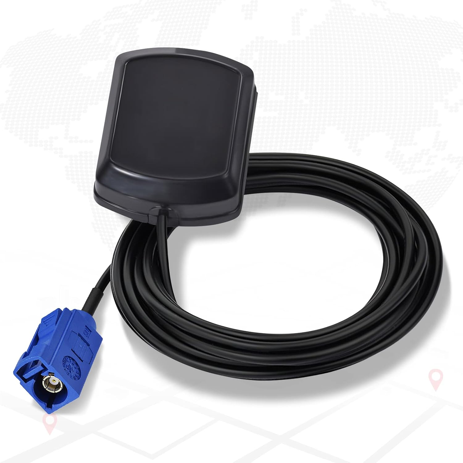 Eightwood GPS antenna with Fakra 'C' and 300cm extension cable for car, tracking module, navigation system and GA AN104 receivers