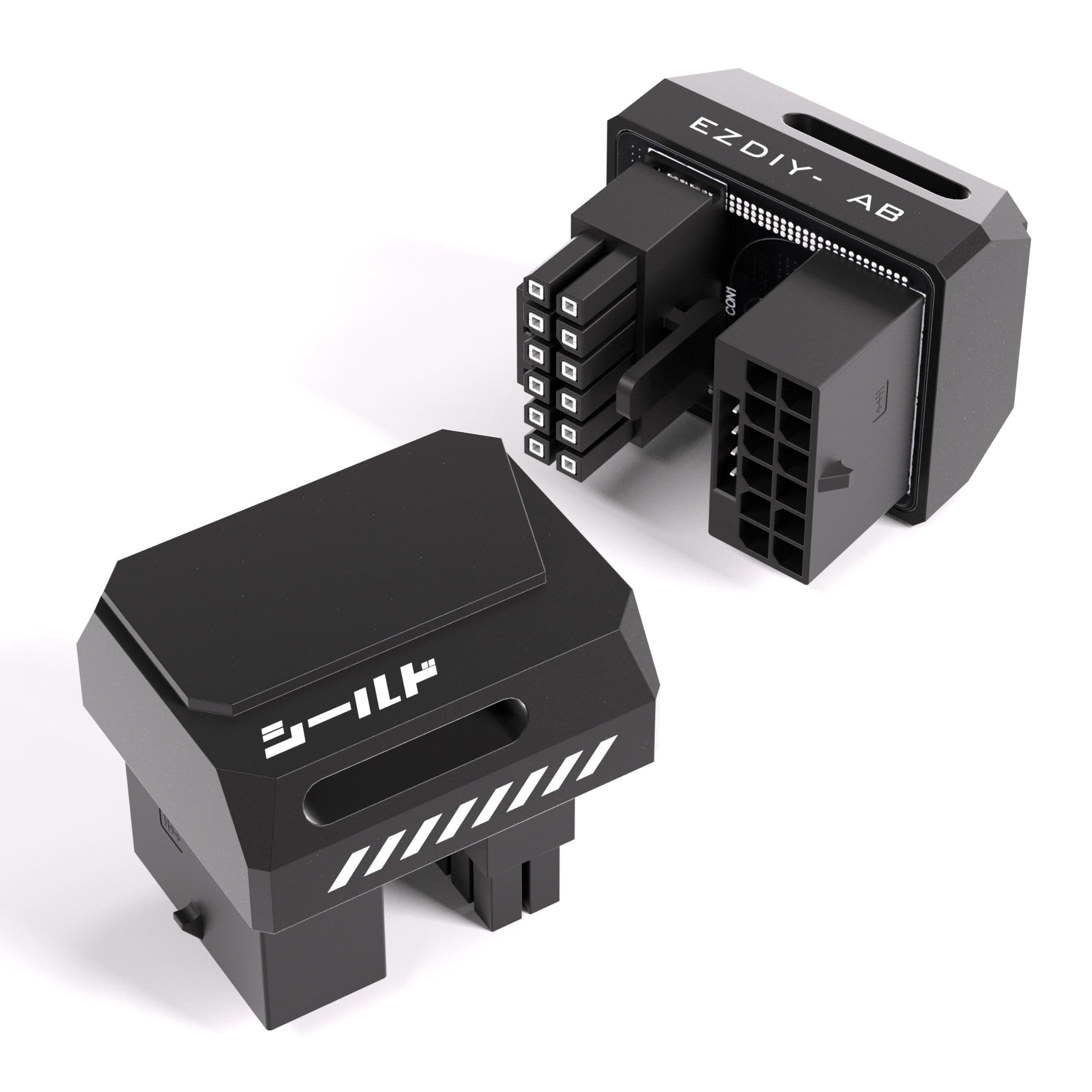 EZDIY-FAB PCIe 5.1-600W 12+4pin Adapter,16pin 12VHPWR GPU Power Connector,12V-2x6 GPU Adapter,180 Degree Angle-Compatible with RTX 3090Ti,4070Ti,4080,4090 GPU-STD Type,Black,1Pack Black 180°-STD