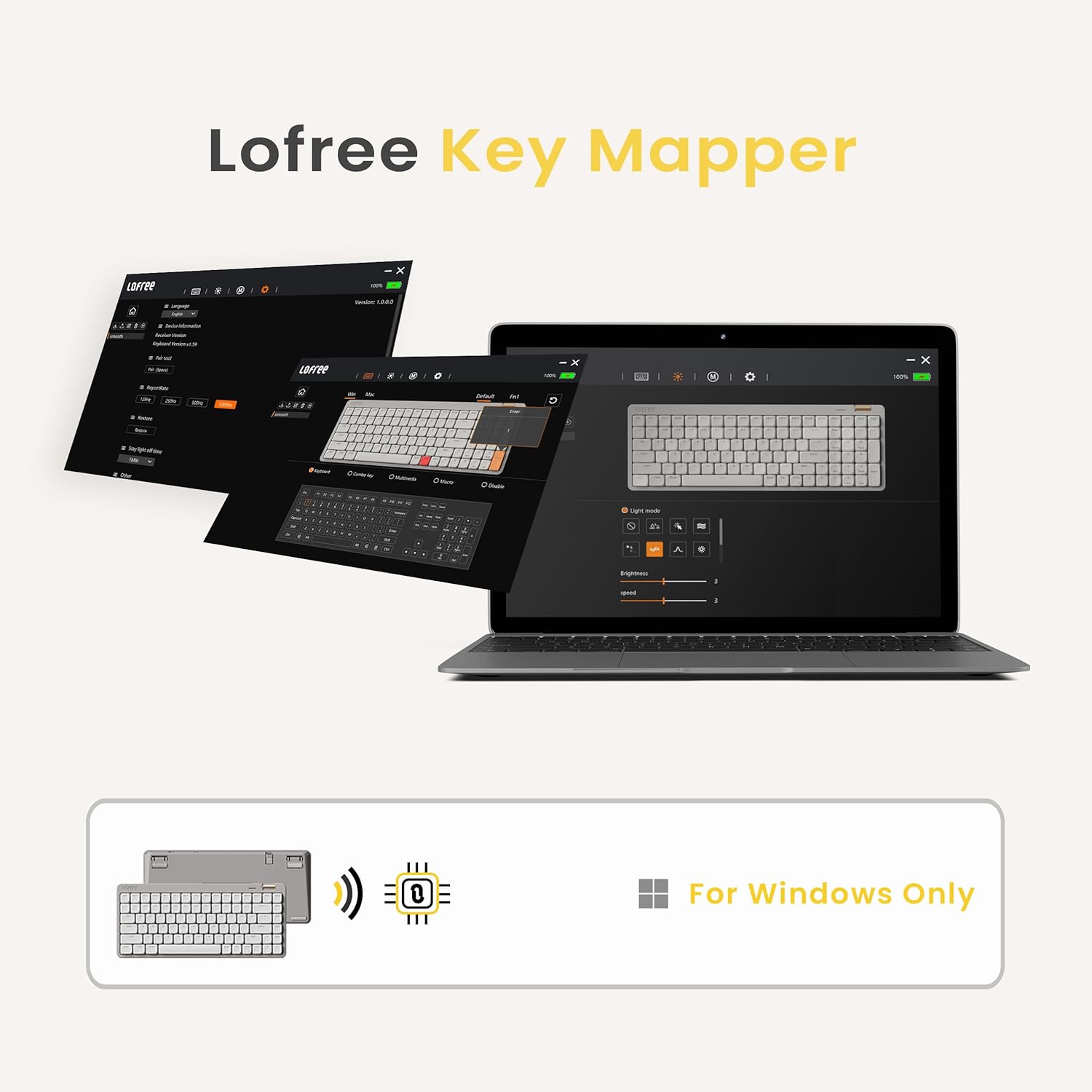 Flow Lite 84-Key Mechanical Keyboard, 75% Replaceable Rechargeable Wireless Keyboard, with 2.4G Receiver, Bluetooth and Wired Connection for Windows, Mac/Spector Linear Switches (Marble)