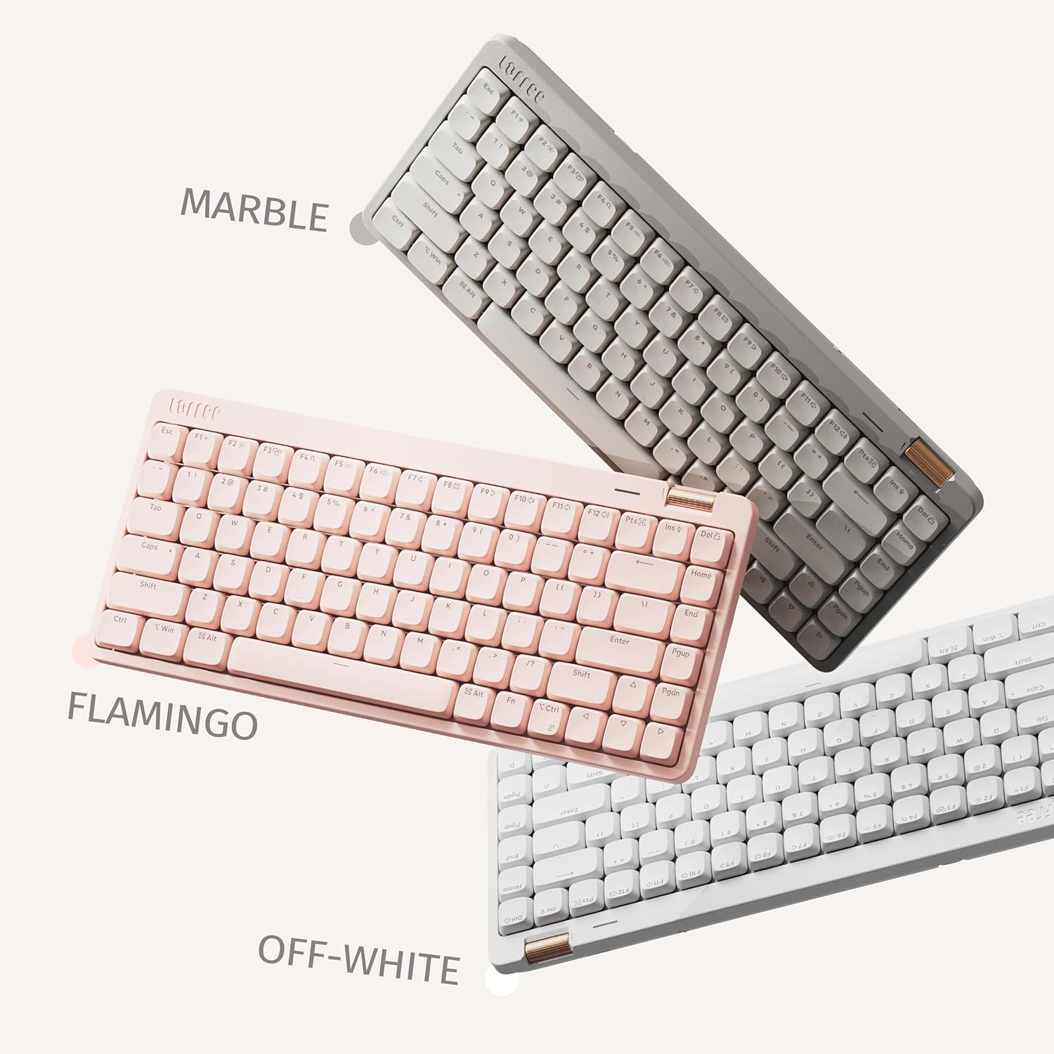 Flow Lite mechanical keyboard at 84 keys, 75%replaceable rechargeable wireless keyboard, with 2.4G receiver, bluetooth and wired connection for Windows, Mac/Spector Linear Switches (marble)