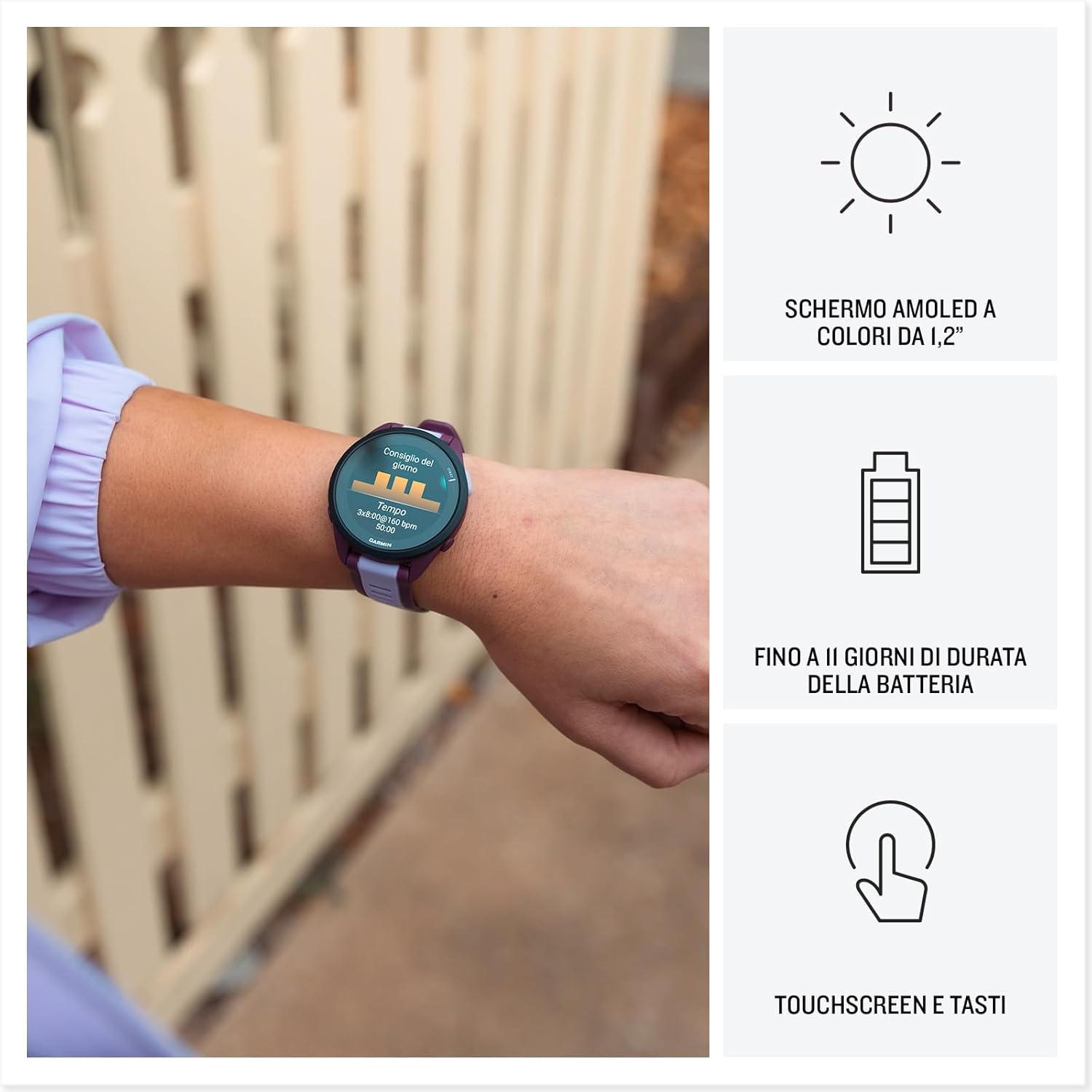 Garmin Forerunner 165, Running Smartwatch, 43mm, Music, Streaming App, GPS, Cardio, VO2max, Morning Report, HRV Status, Free 5K, 10K, 21K and Marathon Plans, Pay (Whitestone) Music Whitestone