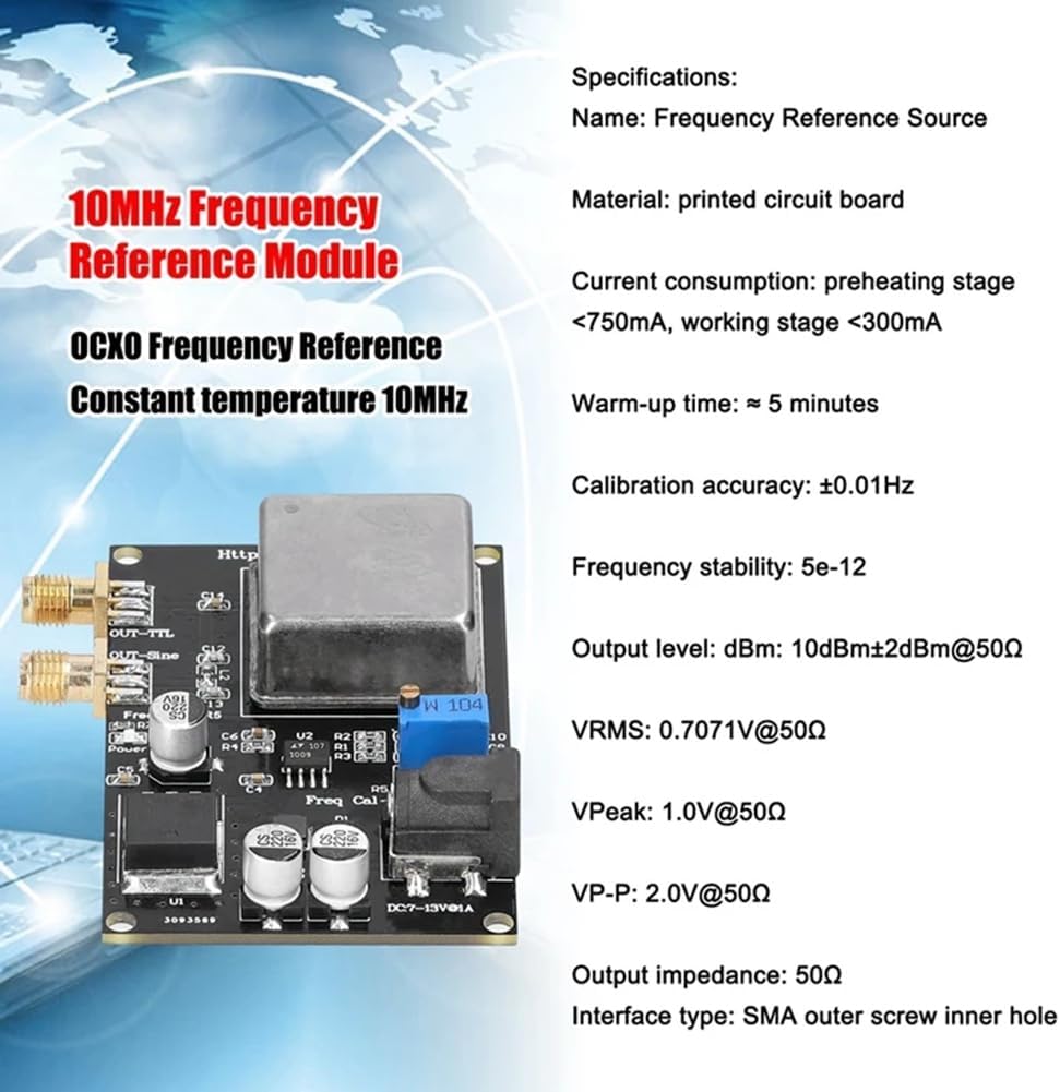 Giwnhvx constant temperature 10mHz ocxo frequency source Sinusoidal reference square wave trimming frequency reference module spare parts