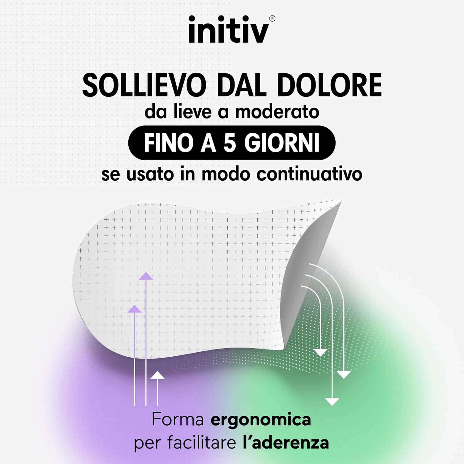 Initiv Back Patches, Mild to Moderate Muscle Pain, Back Pain Remedies, Relief for up to 5 days if used continuously, without Medicines, Water Resistant (4 Patches)