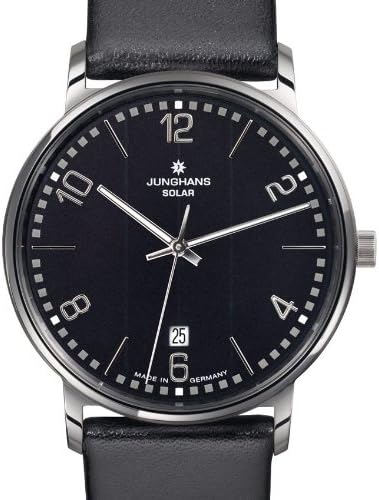 Junghans Men's wrist watch, XL Milan, analog, quartz, stainless steel, 014/4062.00, black/black, belt