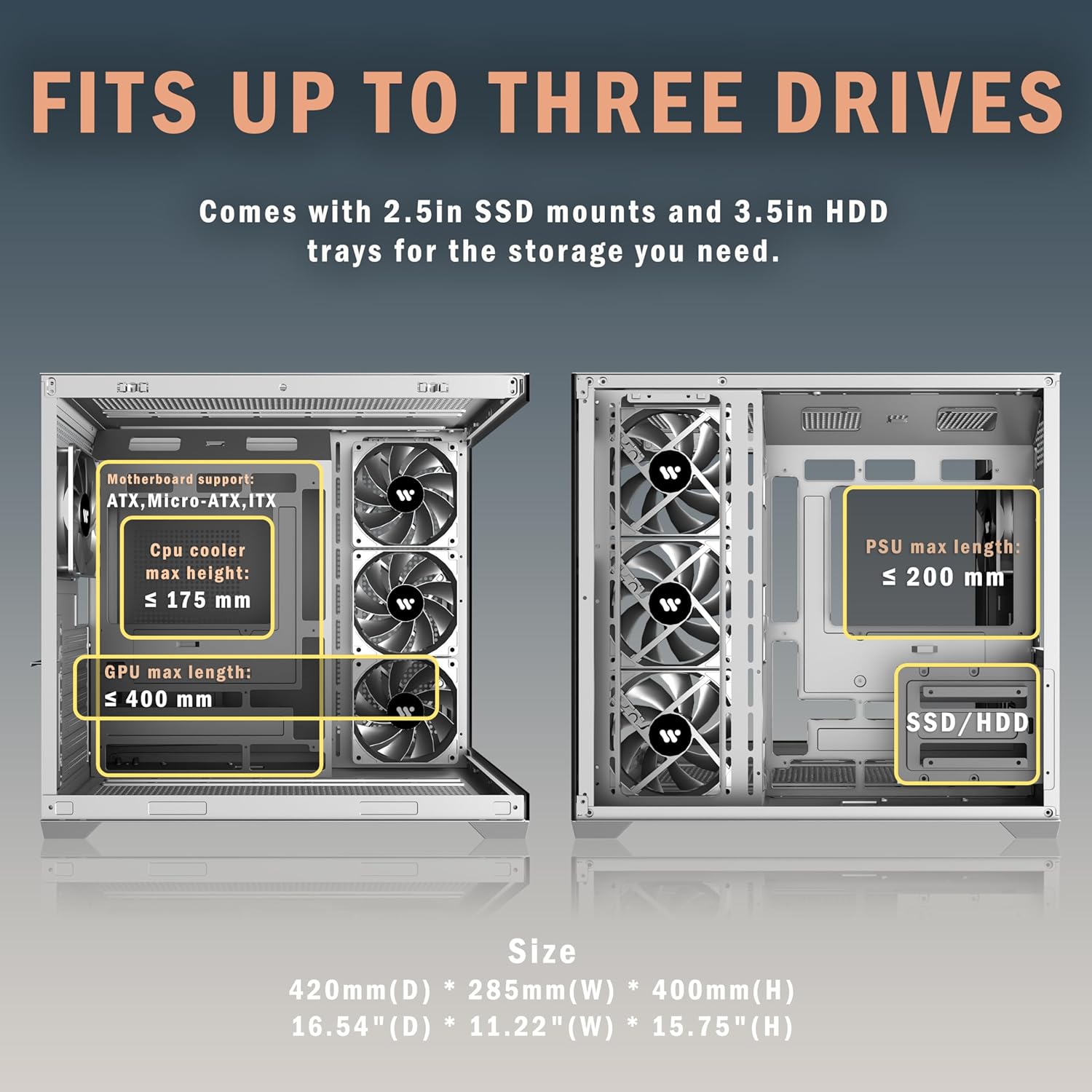 KEDIERS PC CASE ATX 4 Fans Pre-Installed, Type-C Mid Tower Computer Case with Full-View Dual Tempered Glass, Gaming PC Case,Black,K4 K4 black