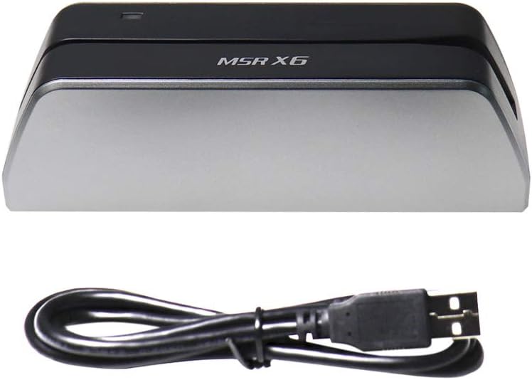 Koolrok USB Card Reader MSRX6 Compatible with MSR206 MSR605X MSR606, 6 Slots, SD Card, MicroSD, Memory Stick, CompactFlash, XQD, CFexpress, Silver, 5.5 x 1.6 x 1.6 Inch, Windows, MacOS