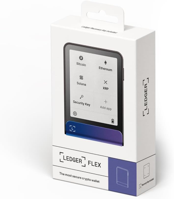 Ledger Flex - Now with Ledger Recovery Key - Discover the most intuitive Wallet Hardware in the world, with a backup key for simple and quick access (Neptune Blue Nettuno Nettuno + Recovery Key