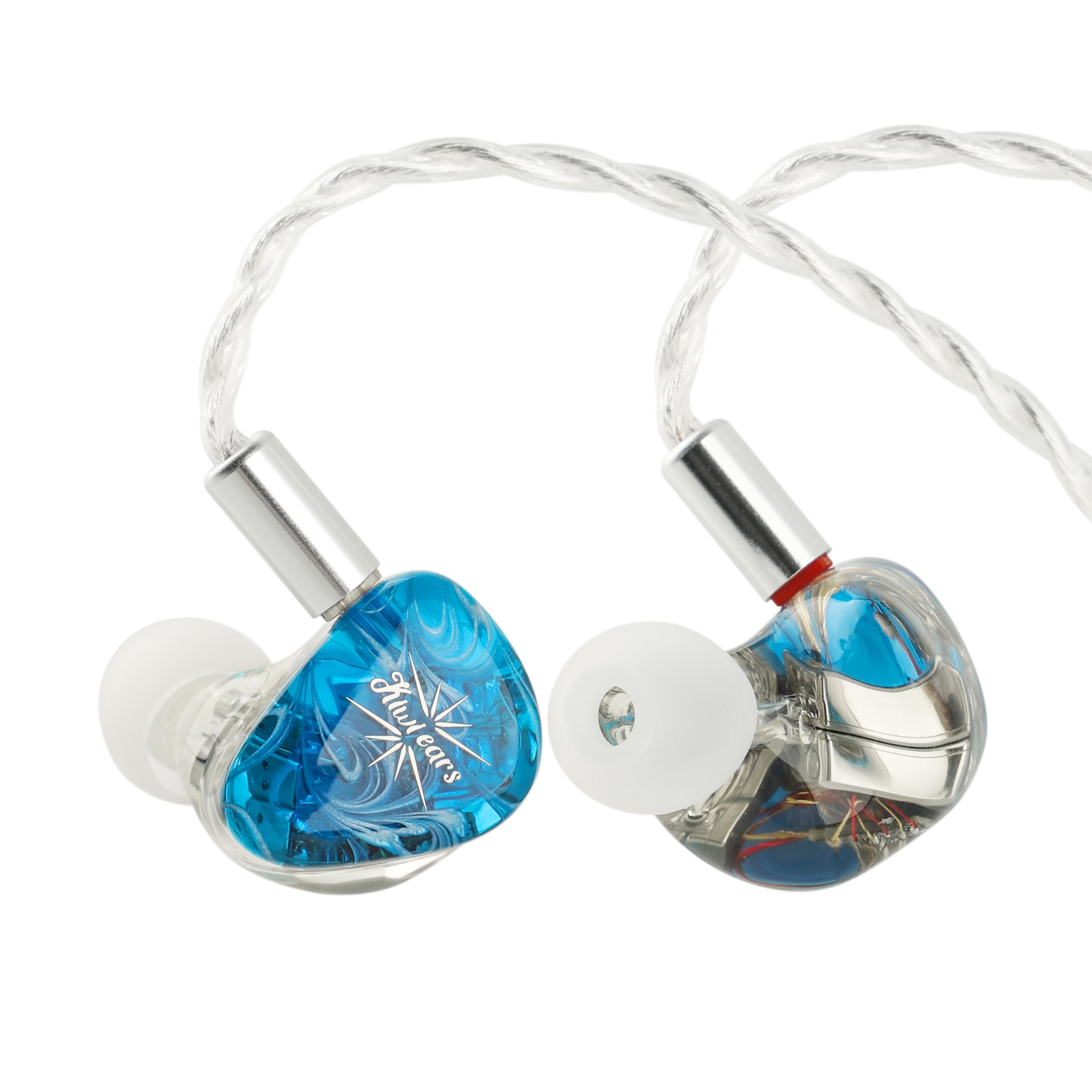 Linsoul Kiwi Ears Orchestra Lite Performance Custom 8ba In-Ear Monitor with detachable cable 4Core 7N in oxygen copper, artisan frontier for study audiophile musician (blue)