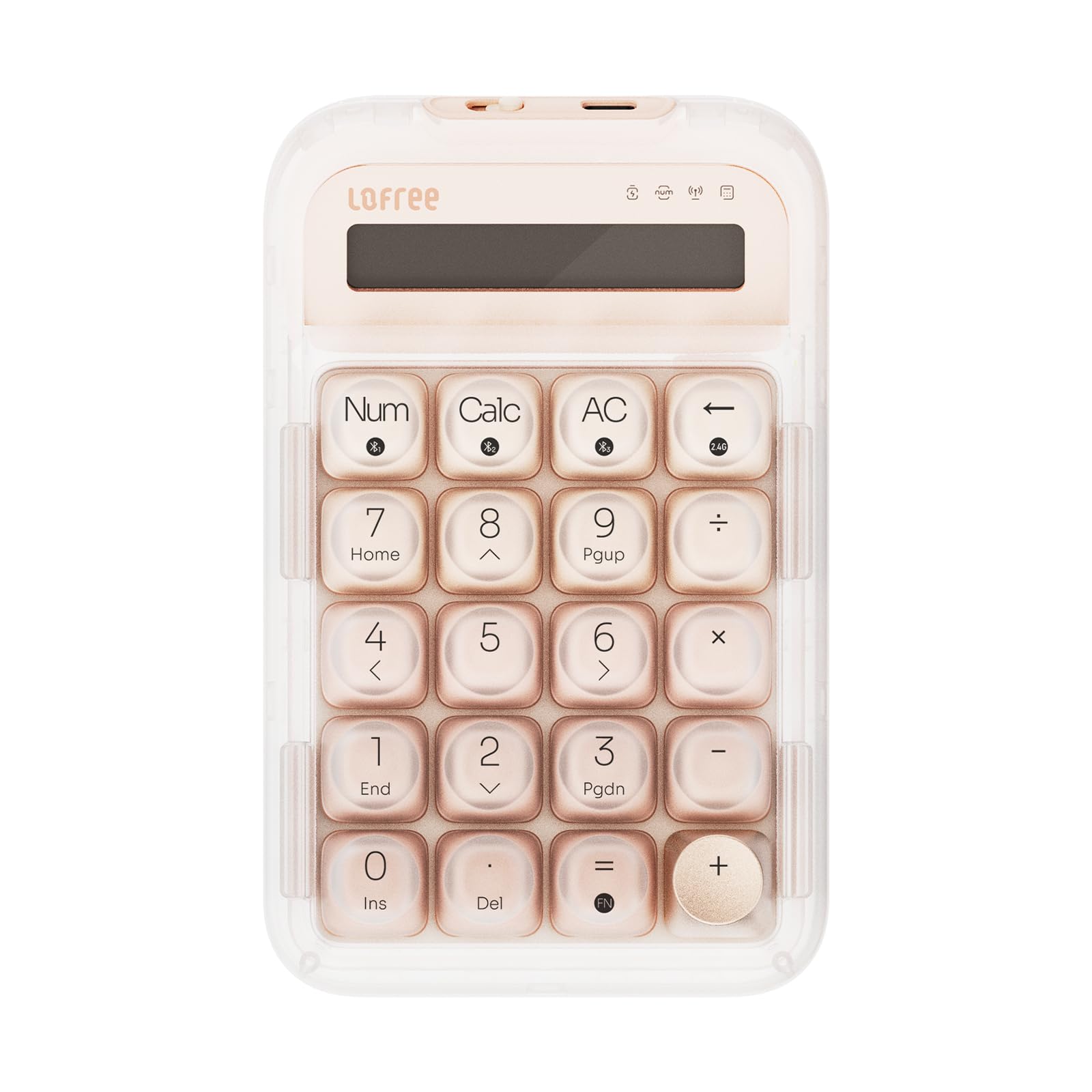 LOFREE Foundation Tri-Mode Wireless Numpad White LED Backlight Compatible with MacOS, iOS, Windows, and Android