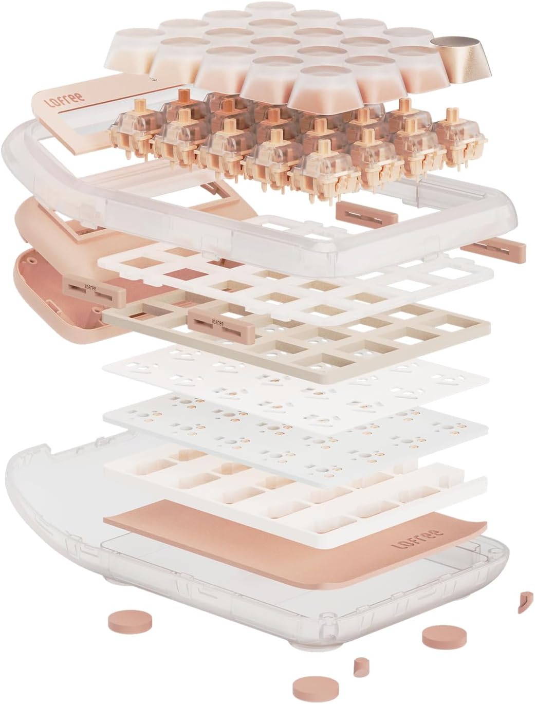 LOFREE Foundation Tri-Mode Wireless Numpad White LED Backlight Compatible with MacOS, iOS, Windows, and Android