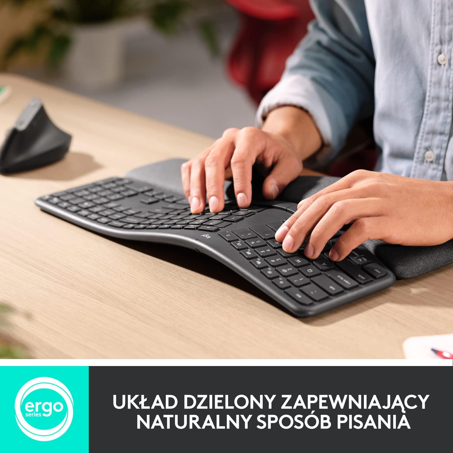 Logitech ERGO K860 for Business - Ergonomic split keyboard, International QWERTY layout - Gray