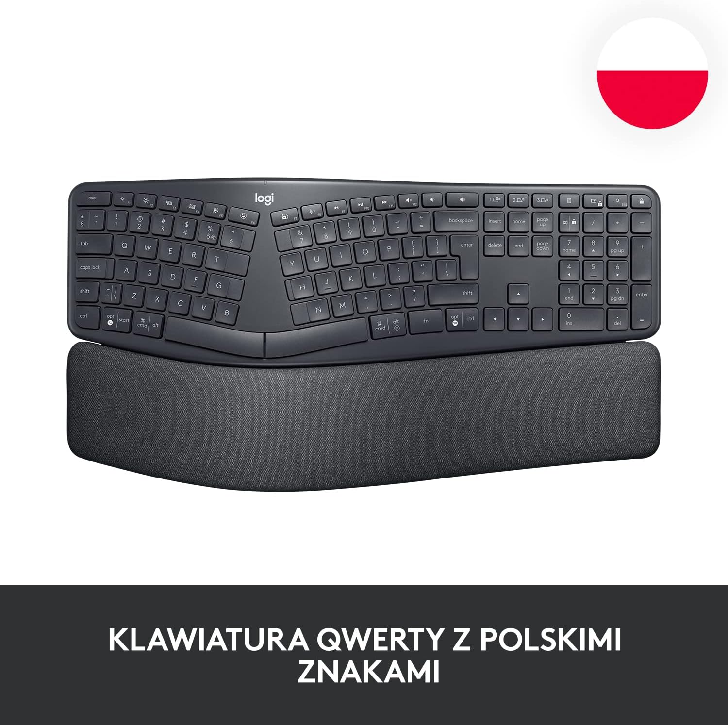 Logitech ERGO K860 for Business - Ergonomic split keyboard, International QWERTY layout - Gray