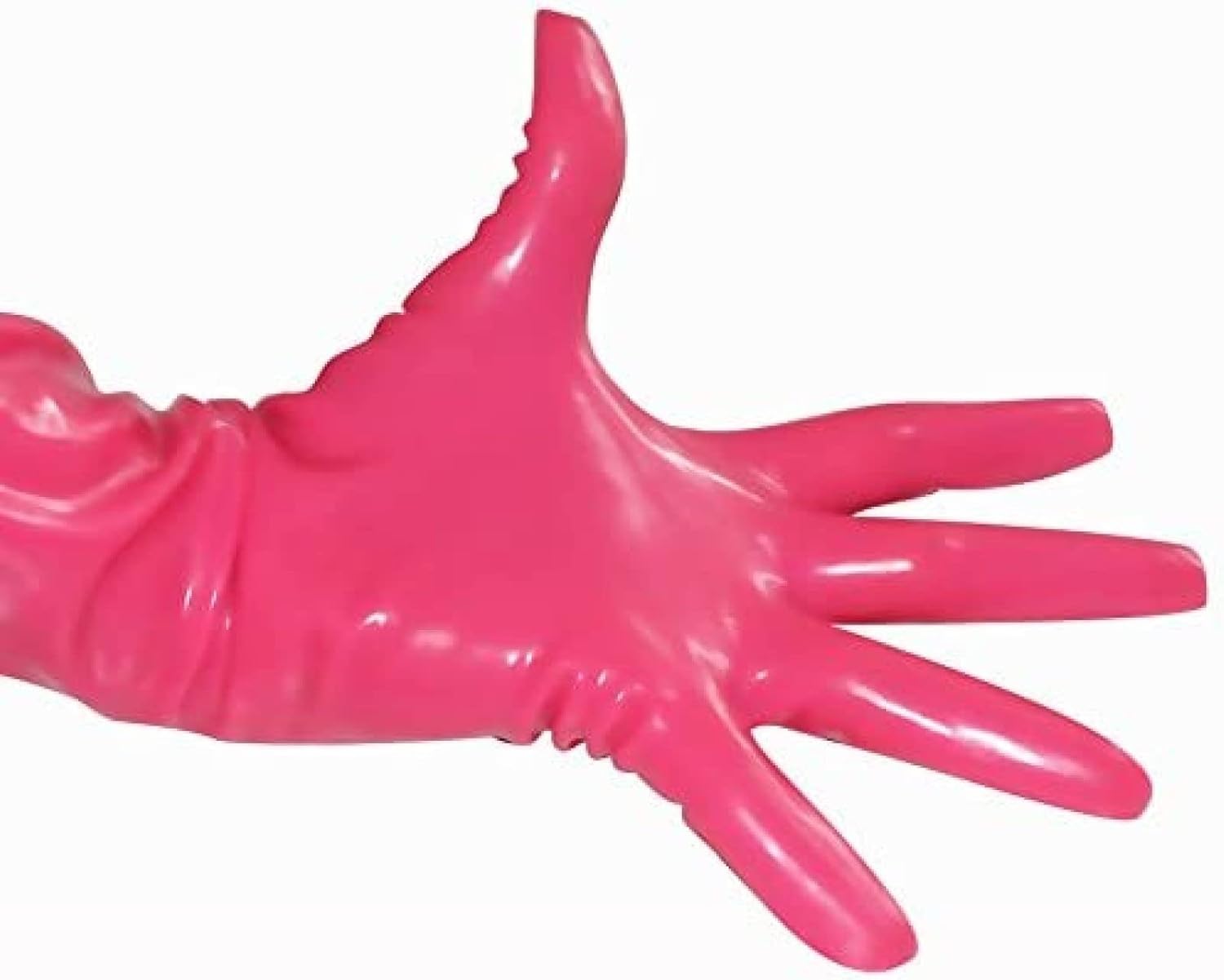 Long women's latex and rubber gloves with fingers, red, L-0.6 mm Red L-0.6mm