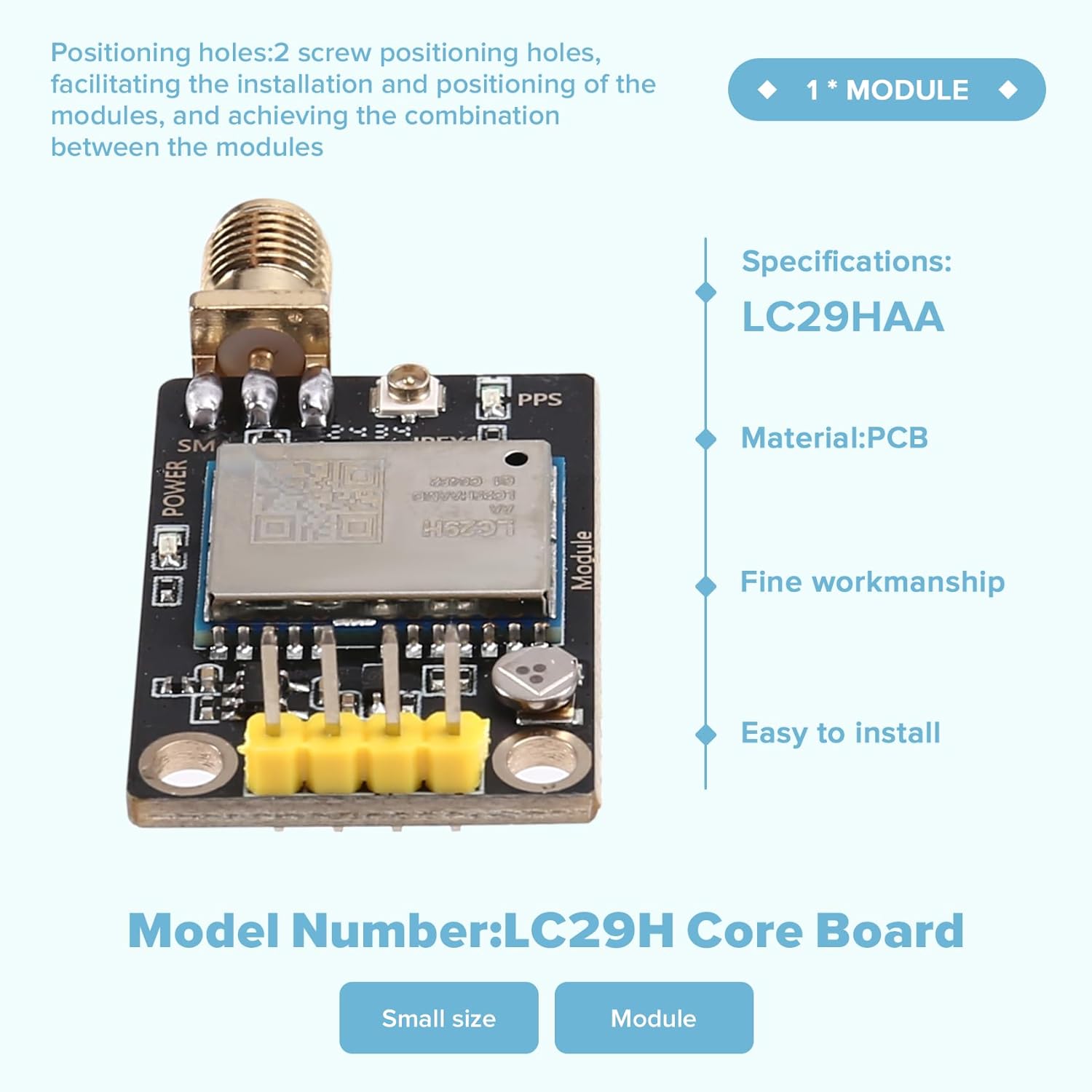 Malloy High precision base station card RTK Quectel LC29H Dual Band L1 L5 GPS High precision positioning module LC29HAA