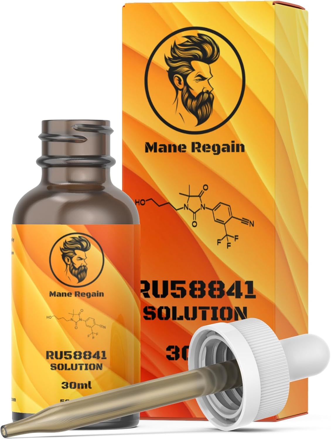 Mane Regain - RU58841 5% Solution (50 mg/ml) - DHT Blocker - Advanced Hair Loss Treatment - Anti-androgen Hair Tonic - Promotes hair regrowth and prevents hair loss