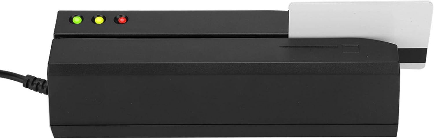 Memory Card Reader MSR605X Magnetic Stripe Card Reader, 10 - 120cm/s Multiple Card Reader 3-Track LED Indicator Magnetic Stripe Writer, Plug N Play, for Standard I