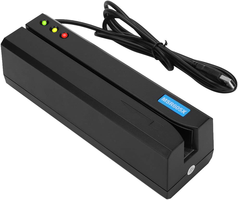 Memory Card Reader MSR605X Magnetic Stripe Card Reader, 10 - 120cm/s Multiple Card Reader 3-Track LED Indicator Magnetic Stripe Writer, Plug N Play, for Standard I