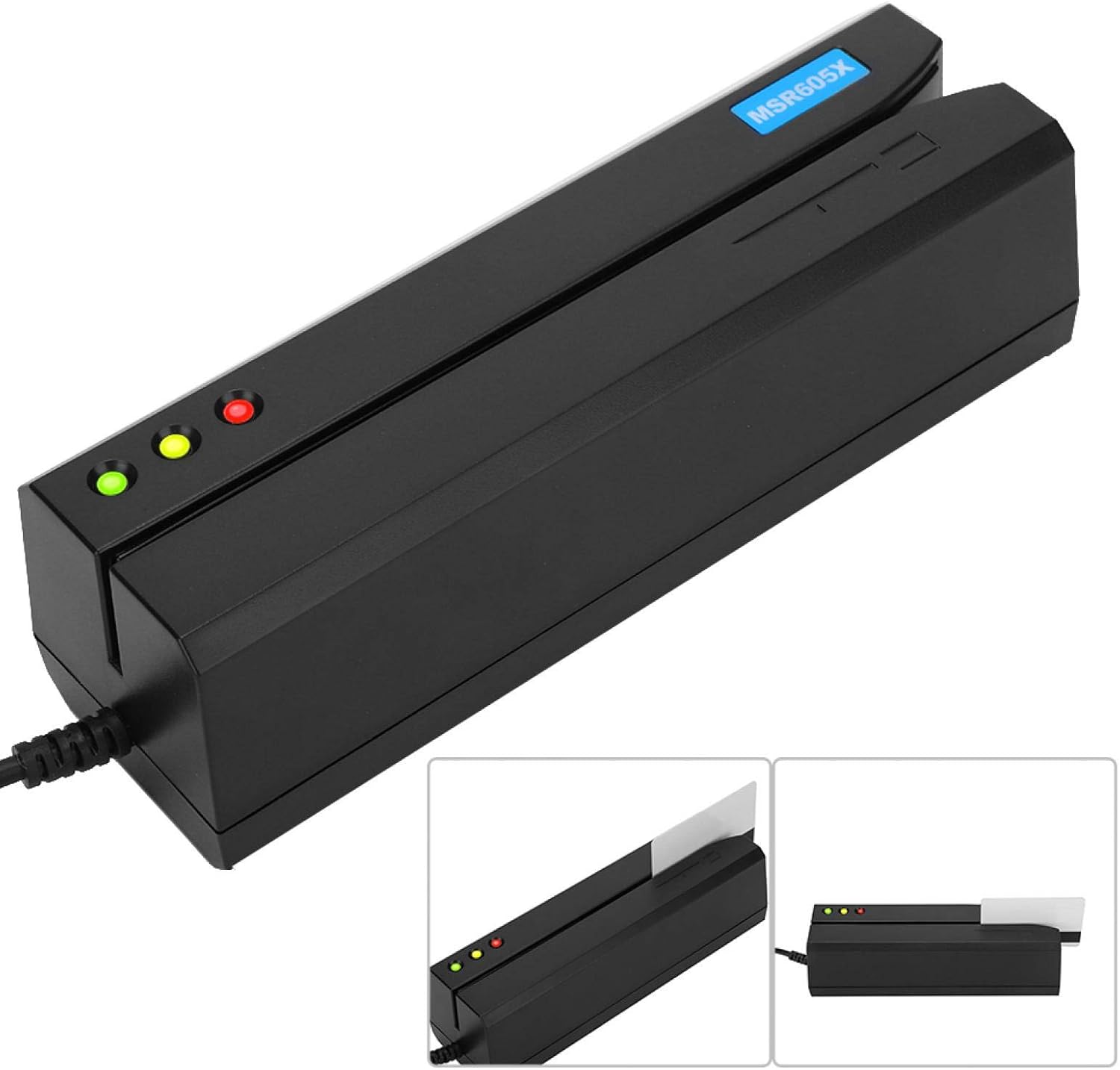 Memory Card Reader MSR605X Magnetic Stripe Card Reader, 10 - 120cm/s Multiple Card Reader 3-Track LED Indicator Magnetic Stripe Writer, Plug N Play, for Standard I