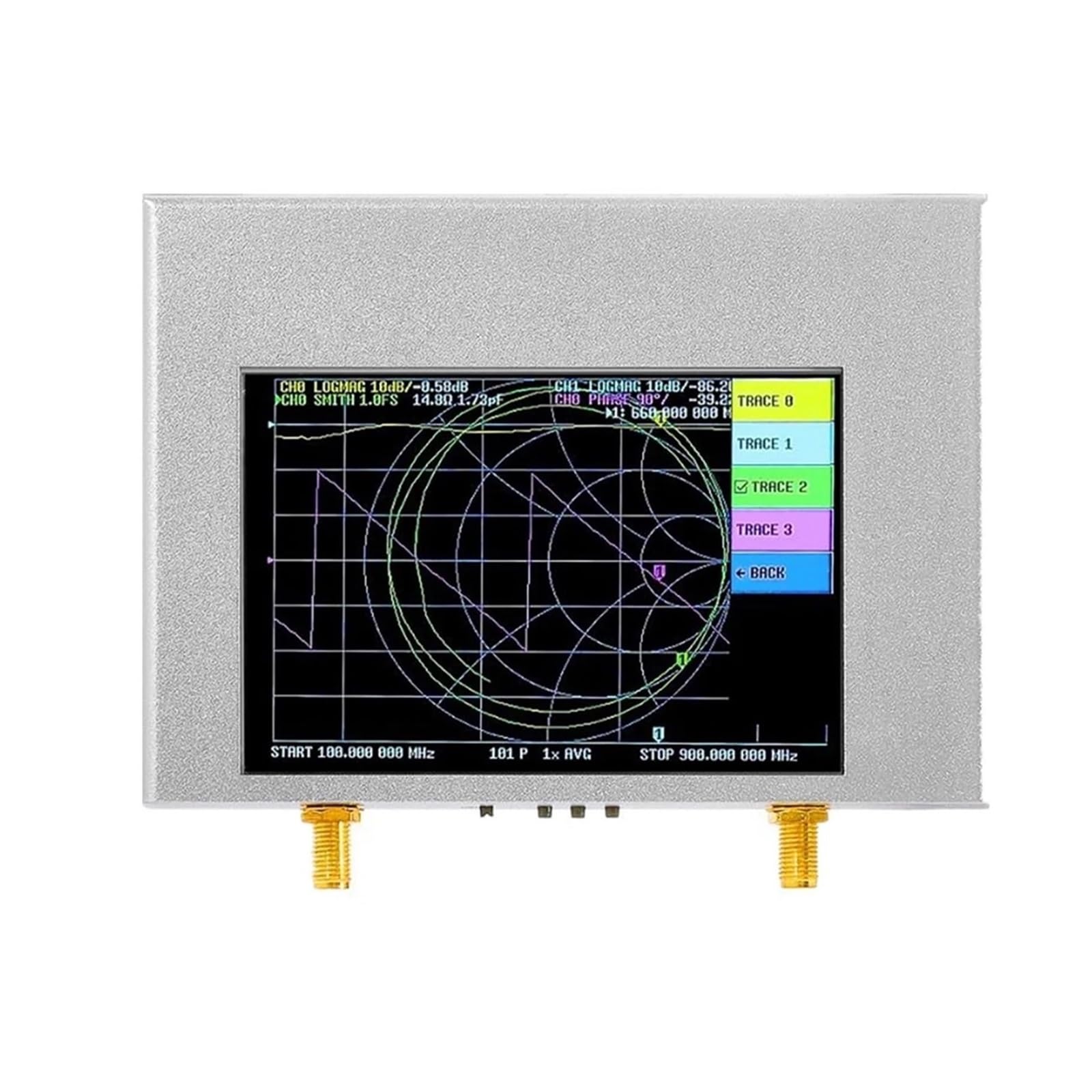 Network Analyzer, 4 inch NanoVNA V2 Plus4 Vector Network Analyzer 50KHz-4GHz TFT Shortwave HF VHF UHF 70-90dB, for Network Cable Diagnostics