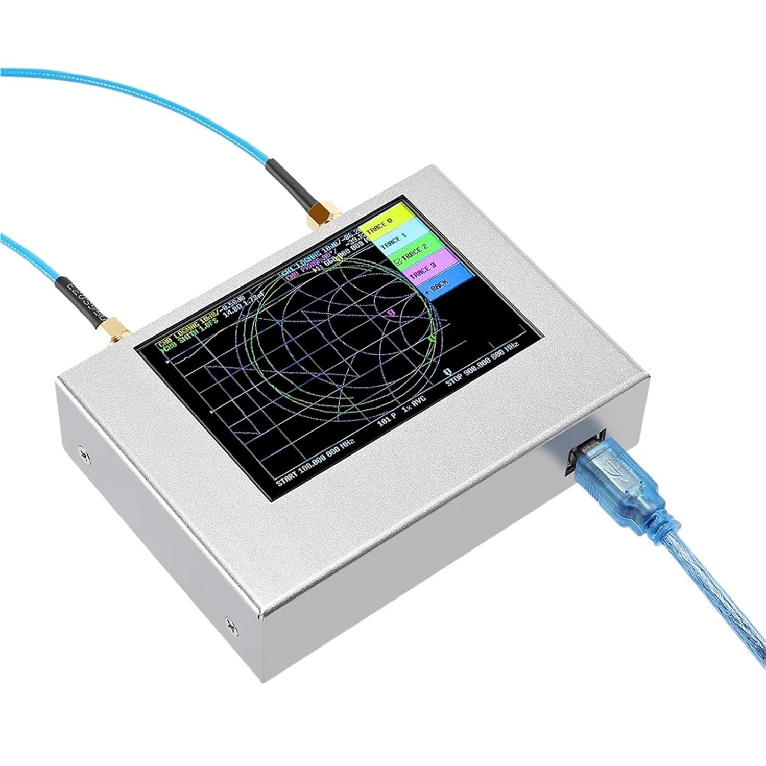 Network Analyzer, 4 inch NanoVNA V2 Plus4 Vector Network Analyzer 50KHz-4GHz TFT Shortwave HF VHF UHF 70-90dB, for Network Cable Diagnostics