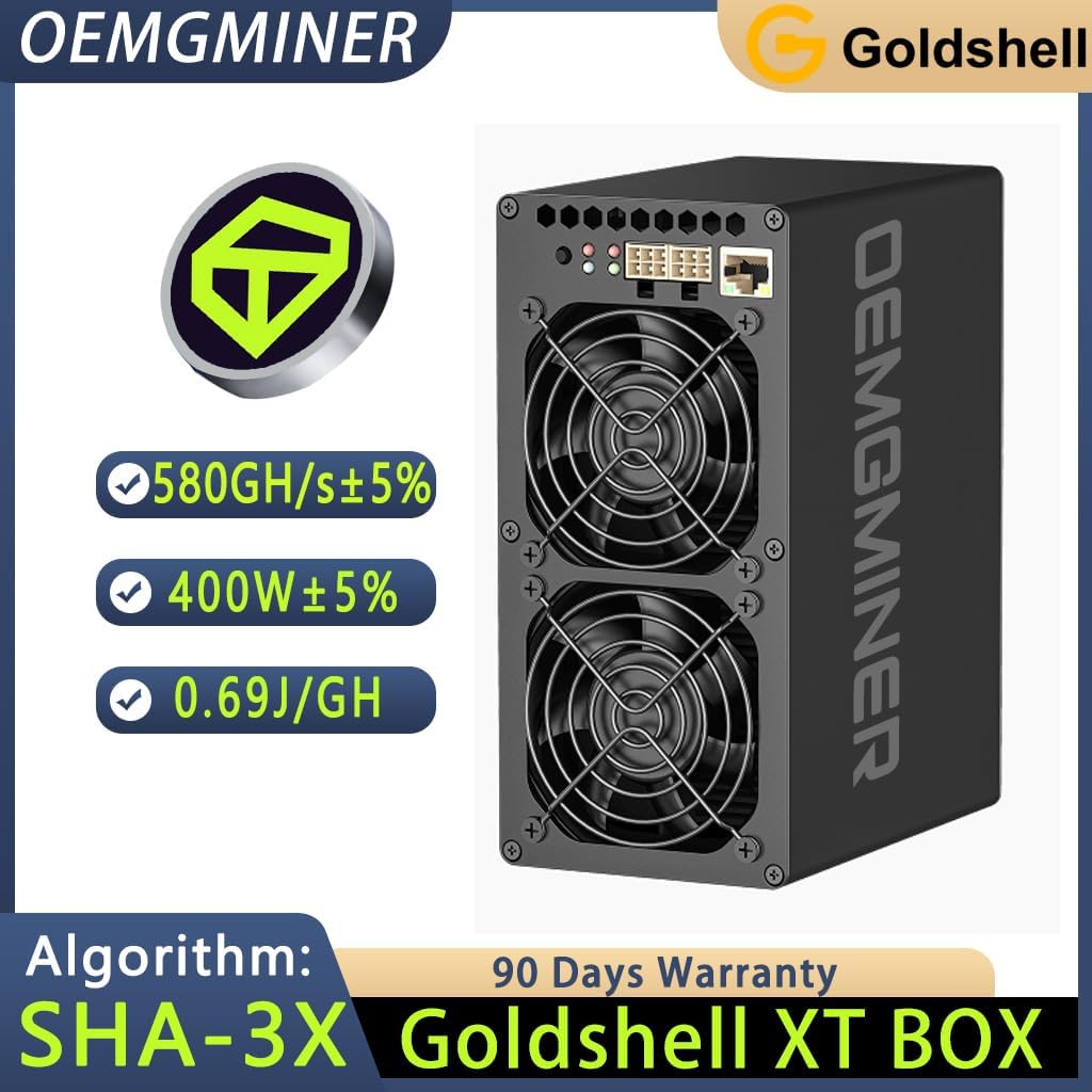 New Miner Asic Goldshell XT Box 580GH/S 400w for Tari (XTM) Coin Sha3x Algorithm 0.69J/GH Home Mining Cryptograph Machine