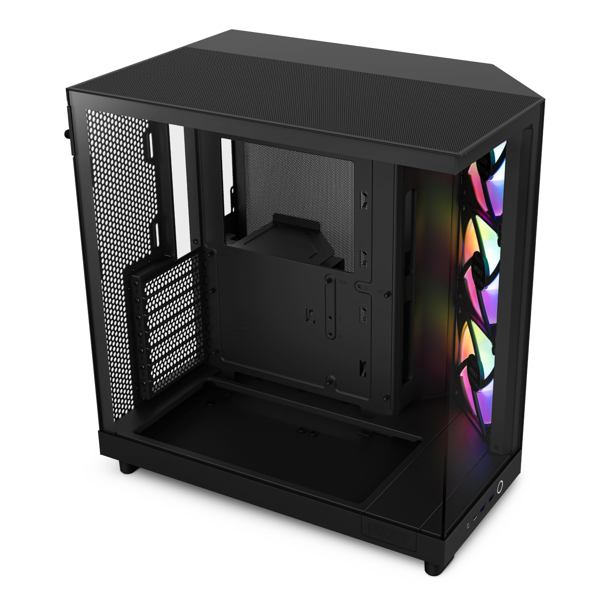 NZXT H6 Flow RGB Mid-Tower Airflow Case with 3 RGB Fans, Panoramic Glass Panels, Cable Management - Black H6 Flow RGB RGB Fans Black
