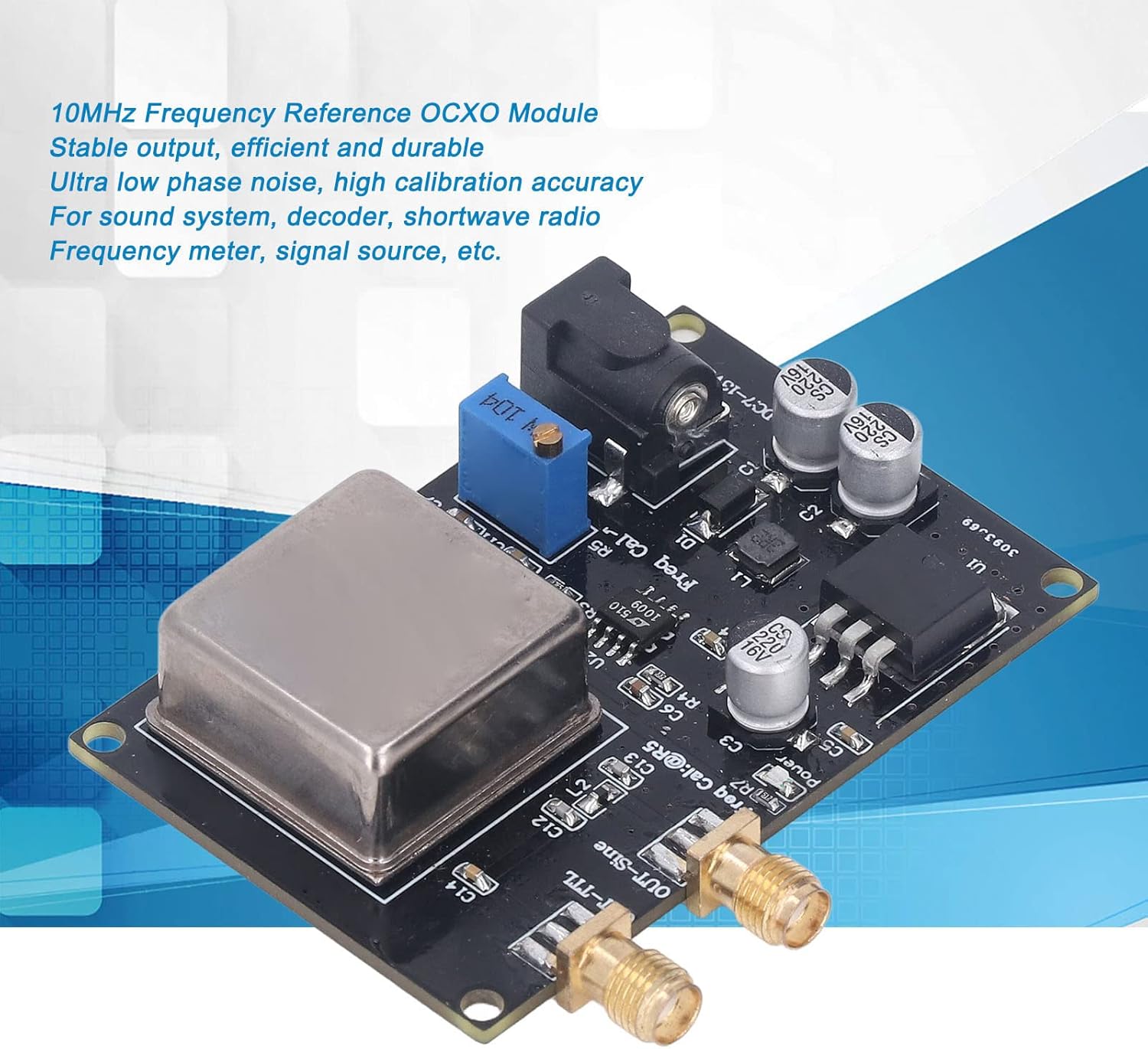 OCXO Frequency Standard Reference Module, constant temperature card for crystalline oscillator 10 MHz with ultra low phase noise for audio