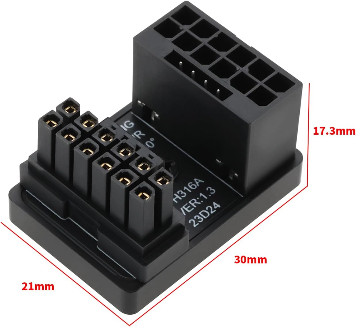 OTOTEC 1PC 12VHPWR 12+4 Pin Power Adapter ATX 3.0 16 Pin GPU PCIe5.0 Power Connector with 180 Degree Angle 600W Compatible with RTX 4090 4080 4070Ti 3090Ti Type A Graphics Card Type A