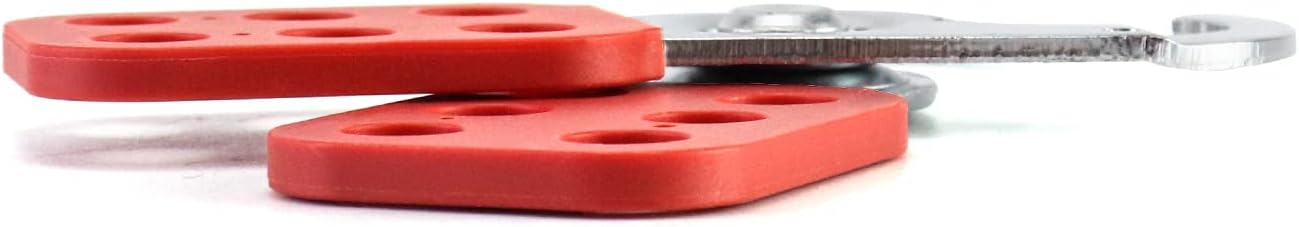 QWORK Lock Out Tag Out Hasp, 6 Pack Tamper-Proof Stainless Steel Padlock Hasp with Extended Jaw, Red