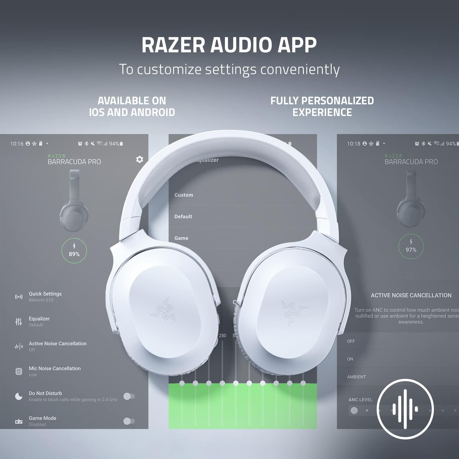 Razer Barracuda X Wireless Gaming & Mobile Headset (PC, PlayStation, Switch 2, Android, iOS): 2.4GHz Wireless + Bluetooth - Lightweight - 40mm Drivers - Detachable Mic - 50 Hr Battery - Mercury White White Barracuda X Headset