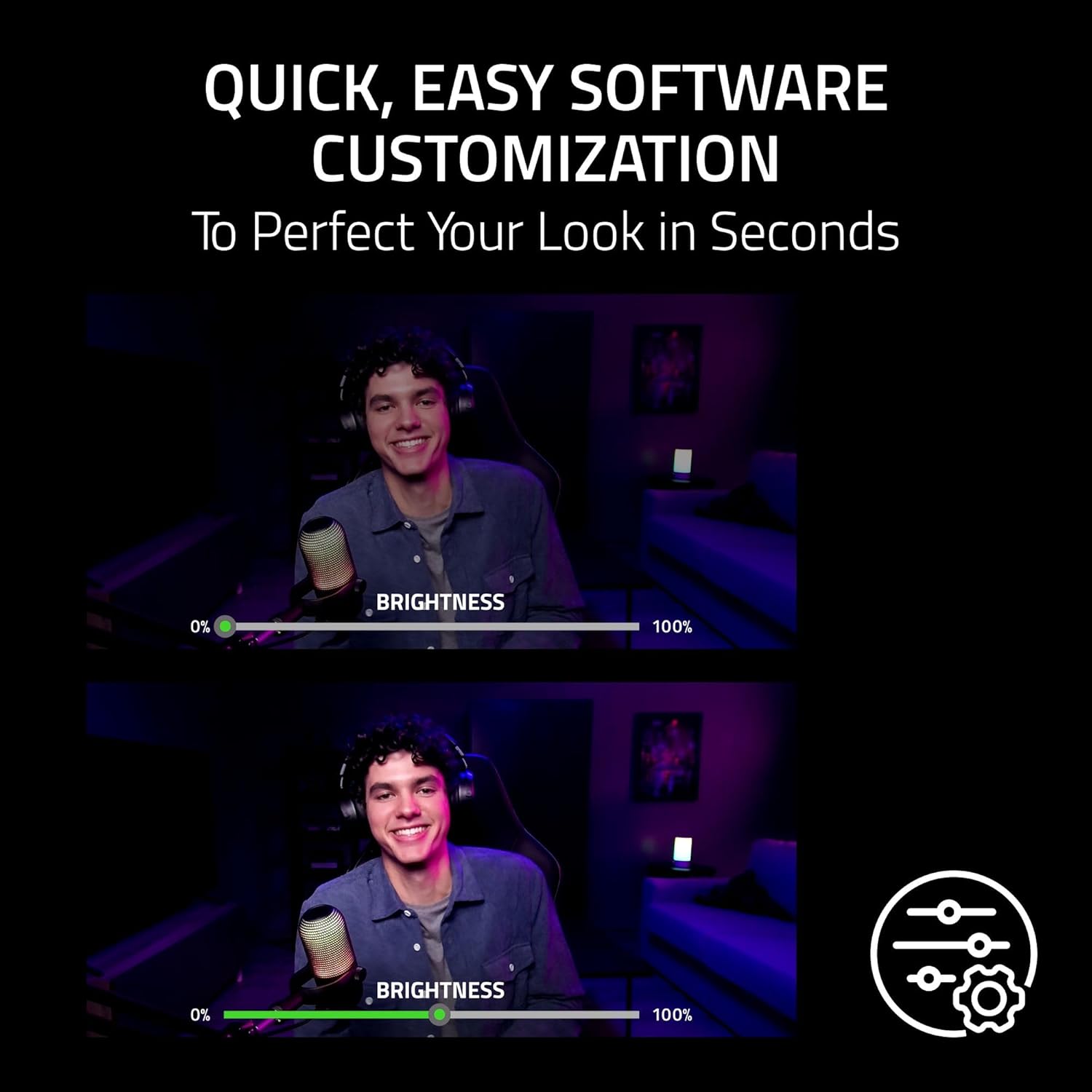 Razer Kiyo V2 X Streaming Webcam: 1440p 60 FPS - Auto Focus - Built-in Microphone - Wide Angle Lense - Integrated Privacy Shutter - Works with OBS, Xsplit, Streamlabs, Discord, Zoom, Teams - Black