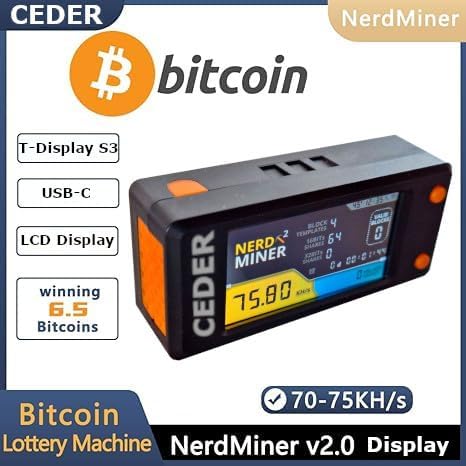 Reader - Nerdminer V2 Mining Bitcoin BTC Miner Easily BTC Nerd Miner ready for the already assembled Loottery Miner (T -SPLAY)